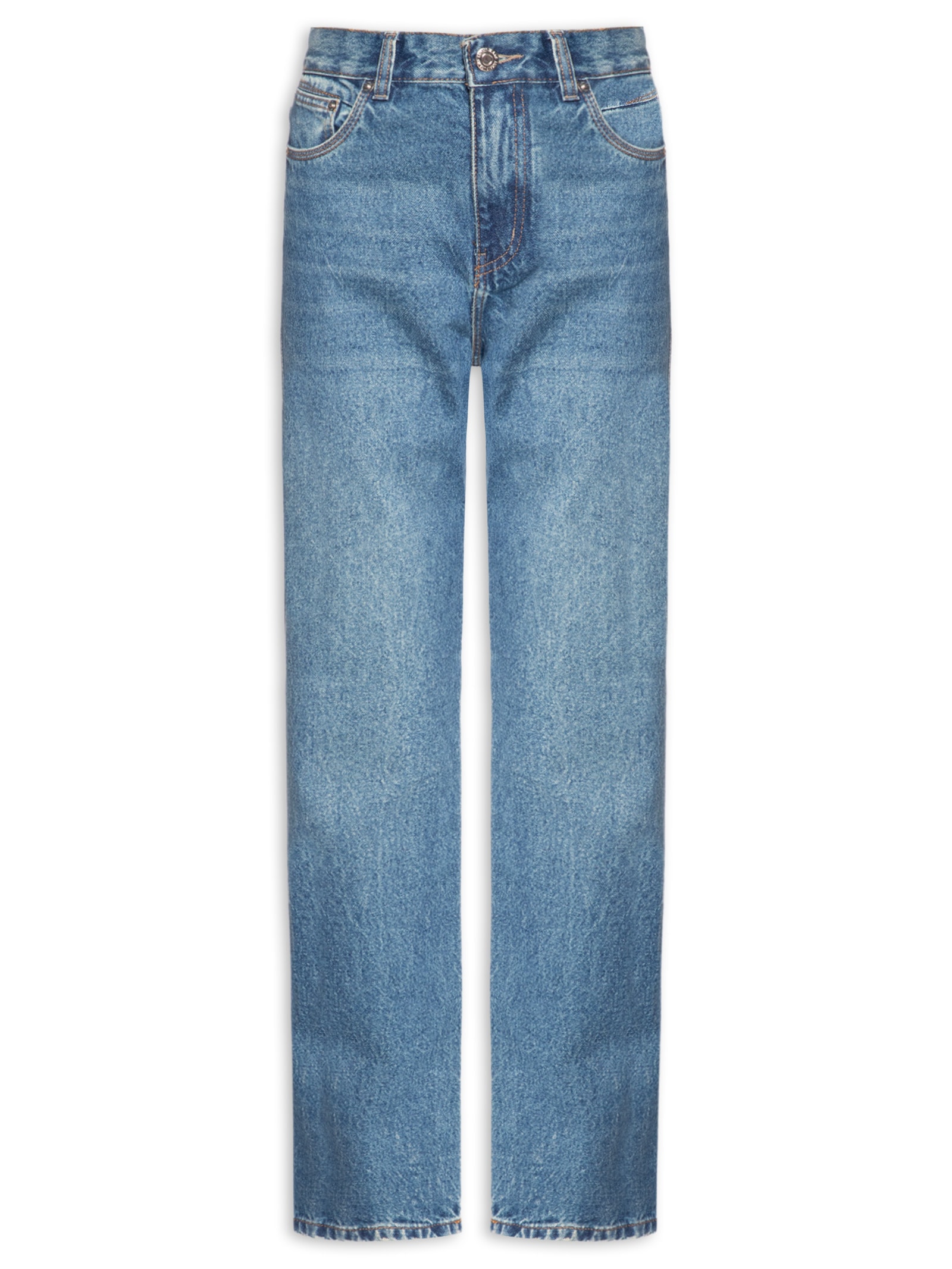 Calça Jeans Feminina Flashback Recortes Azul Animale Jeans