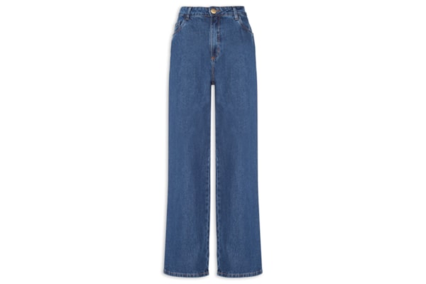 Calça Jeans Feminina Full Lenght Cintura Média - Azul