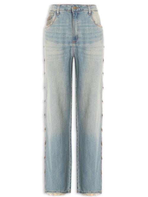 Calça Jeans Feminina Full Length Cintura Média – Azul