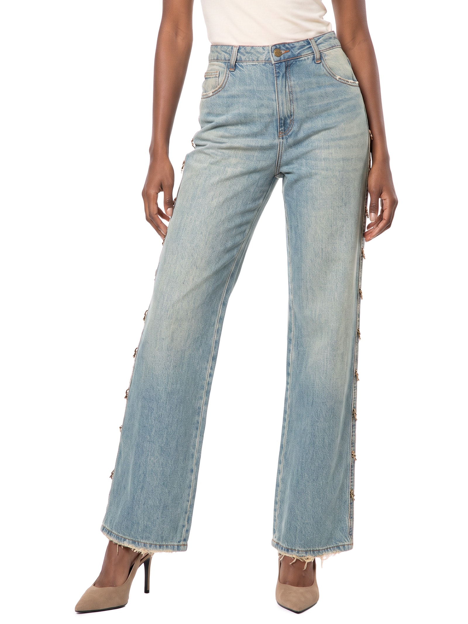 Calça Jeans Feminina Full Length Cintura Média – Azul My Favorite