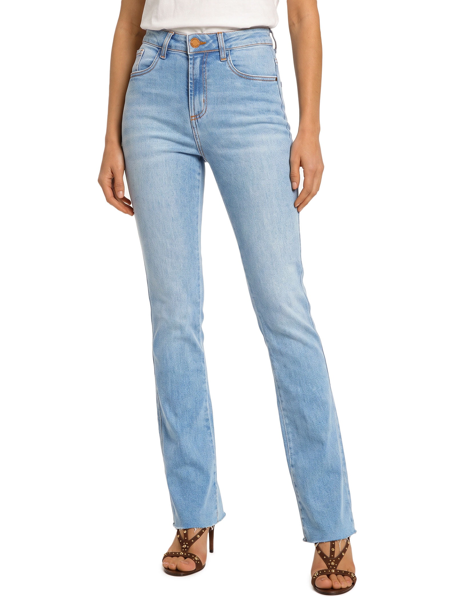 Calça Jeans Feminina Hera Boot Cut High Azul Lança Perfume
