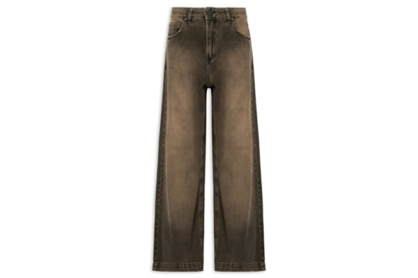 Calça Jeans Feminina I Wide Leg Brown Denim - Marrom