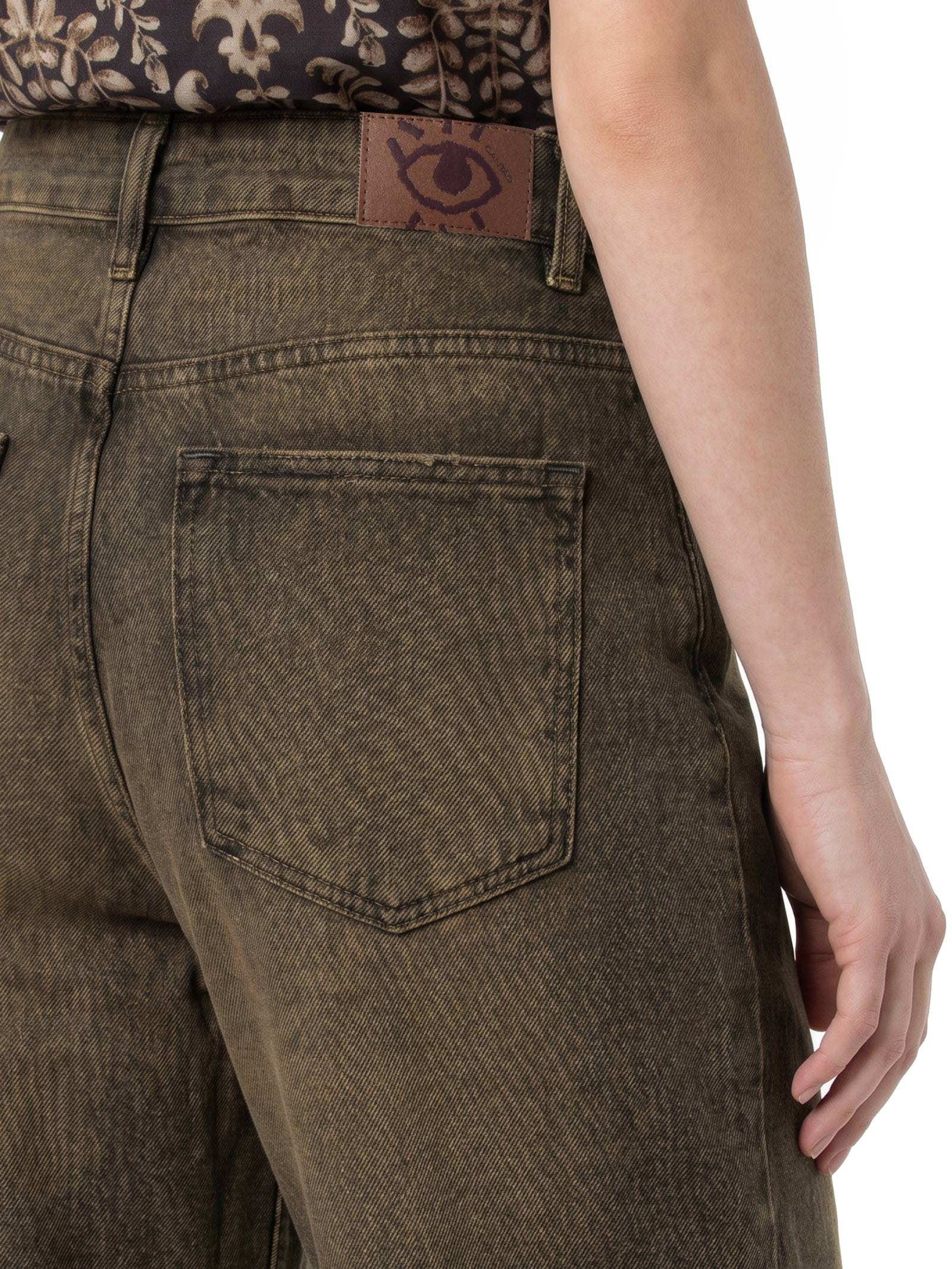 Calça Jeans Feminina I Wide Leg Brown Denim Marrom Cantão