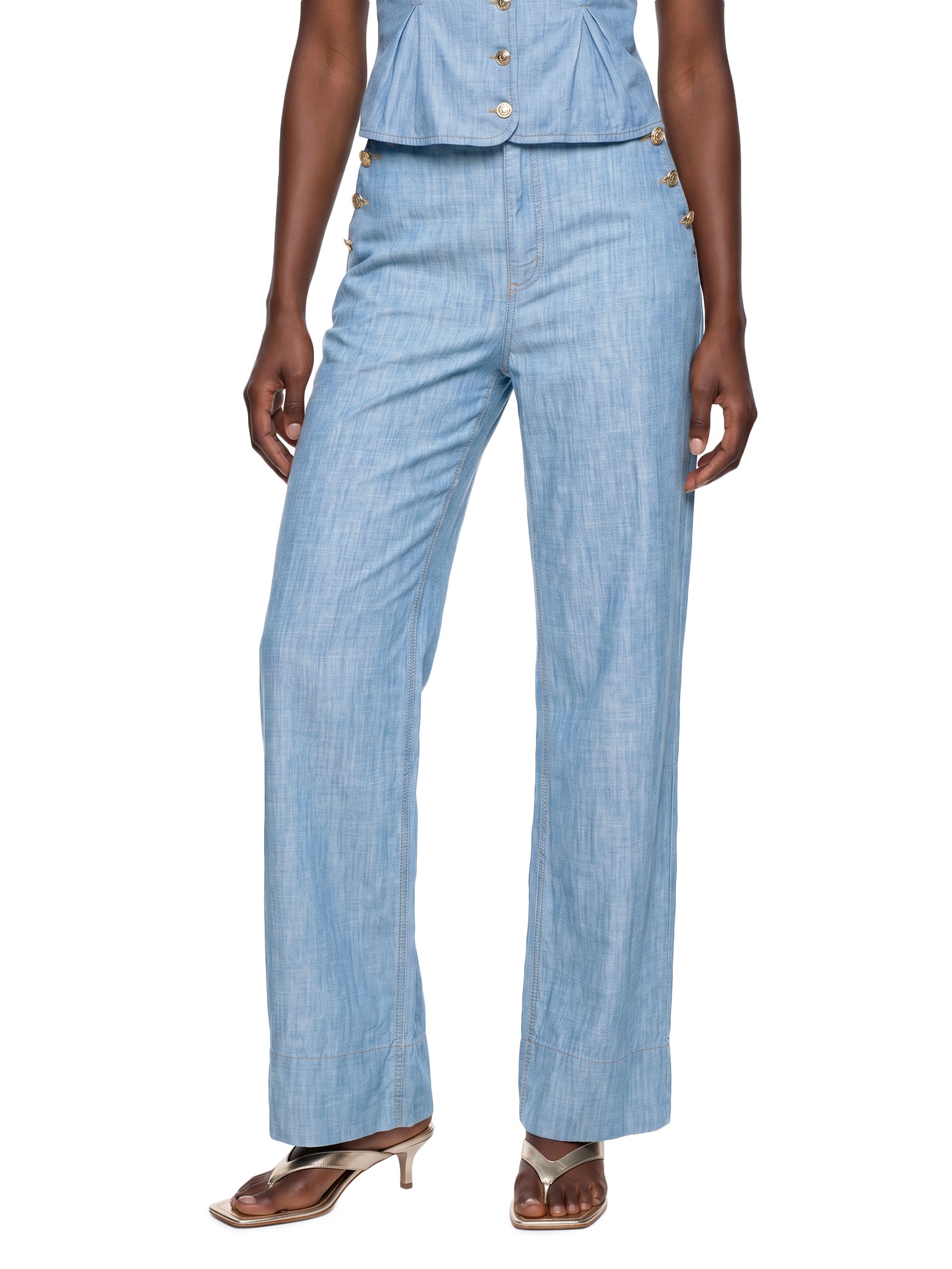 Calça Jeans Feminina Joana Wide Azul Colcci