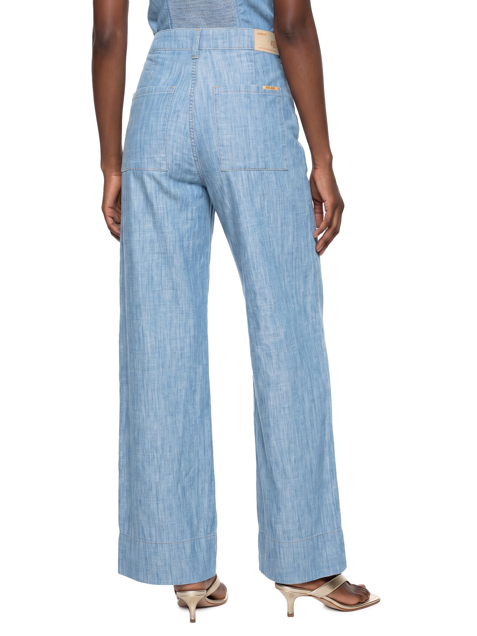 Calça Jeans Feminina Joana Wide Azul Colcci