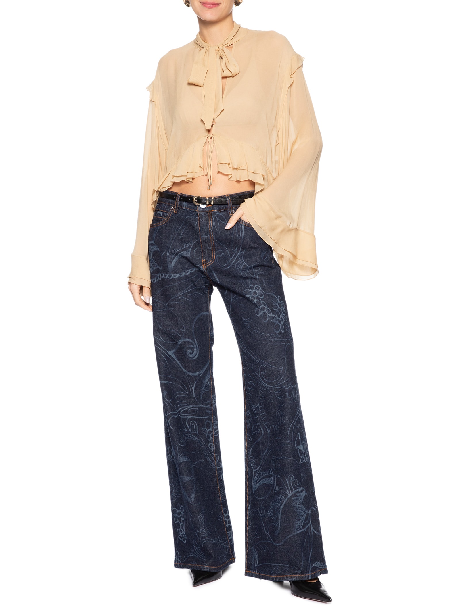 Calça Jeans Feminina Laser Paisley Azul Animale