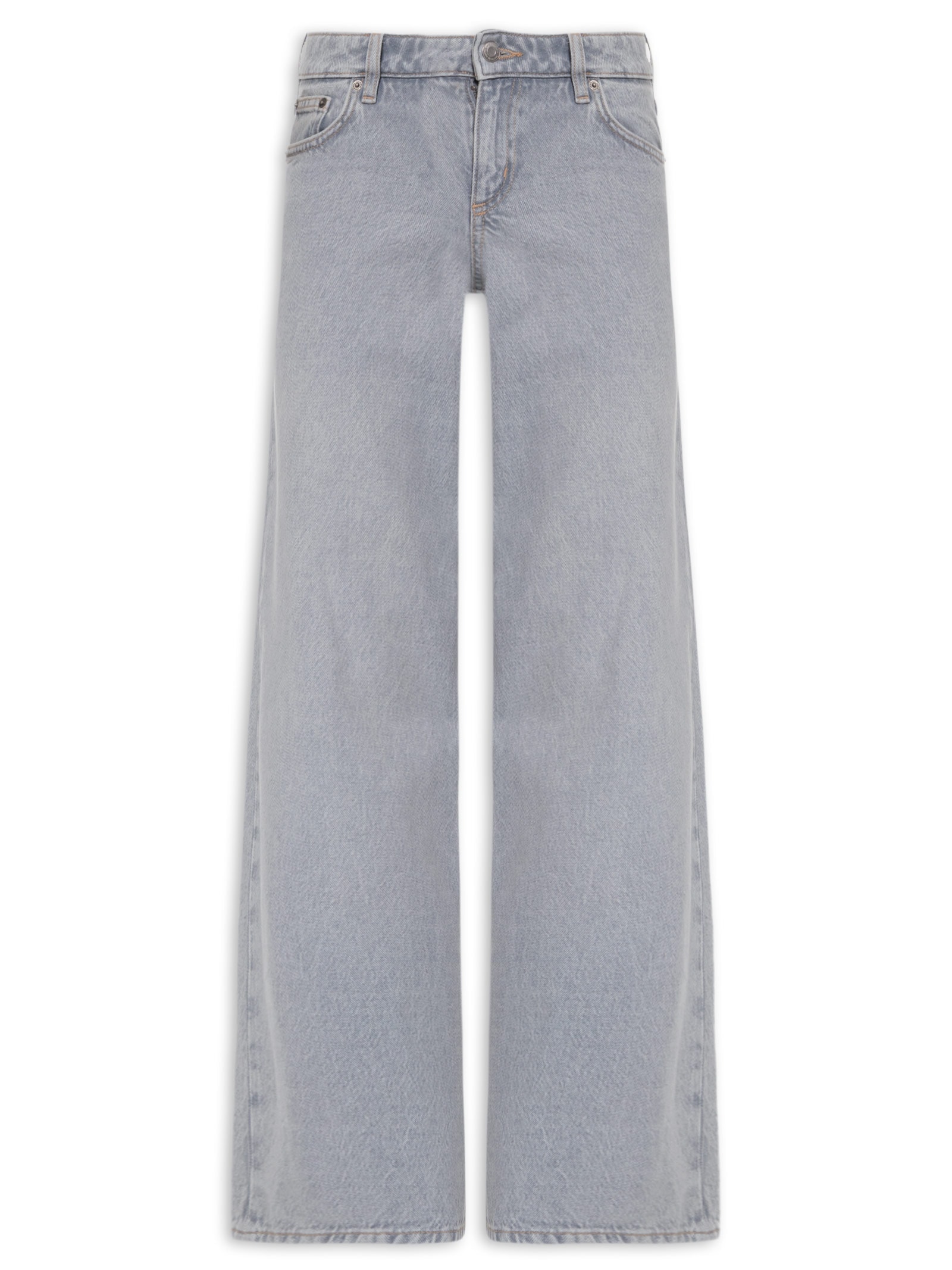 Calça Jeans Feminina Low Rise Wide Cinza Cotton On