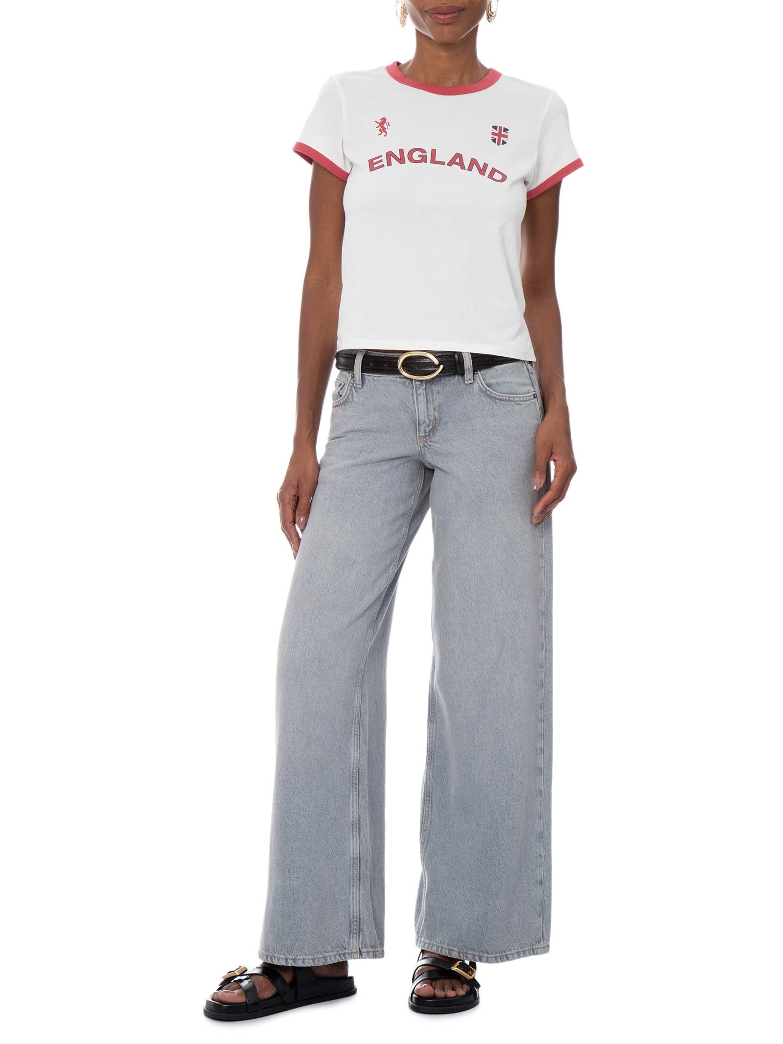 Calça Jeans Feminina Low Rise Wide – Cinza Cotton On