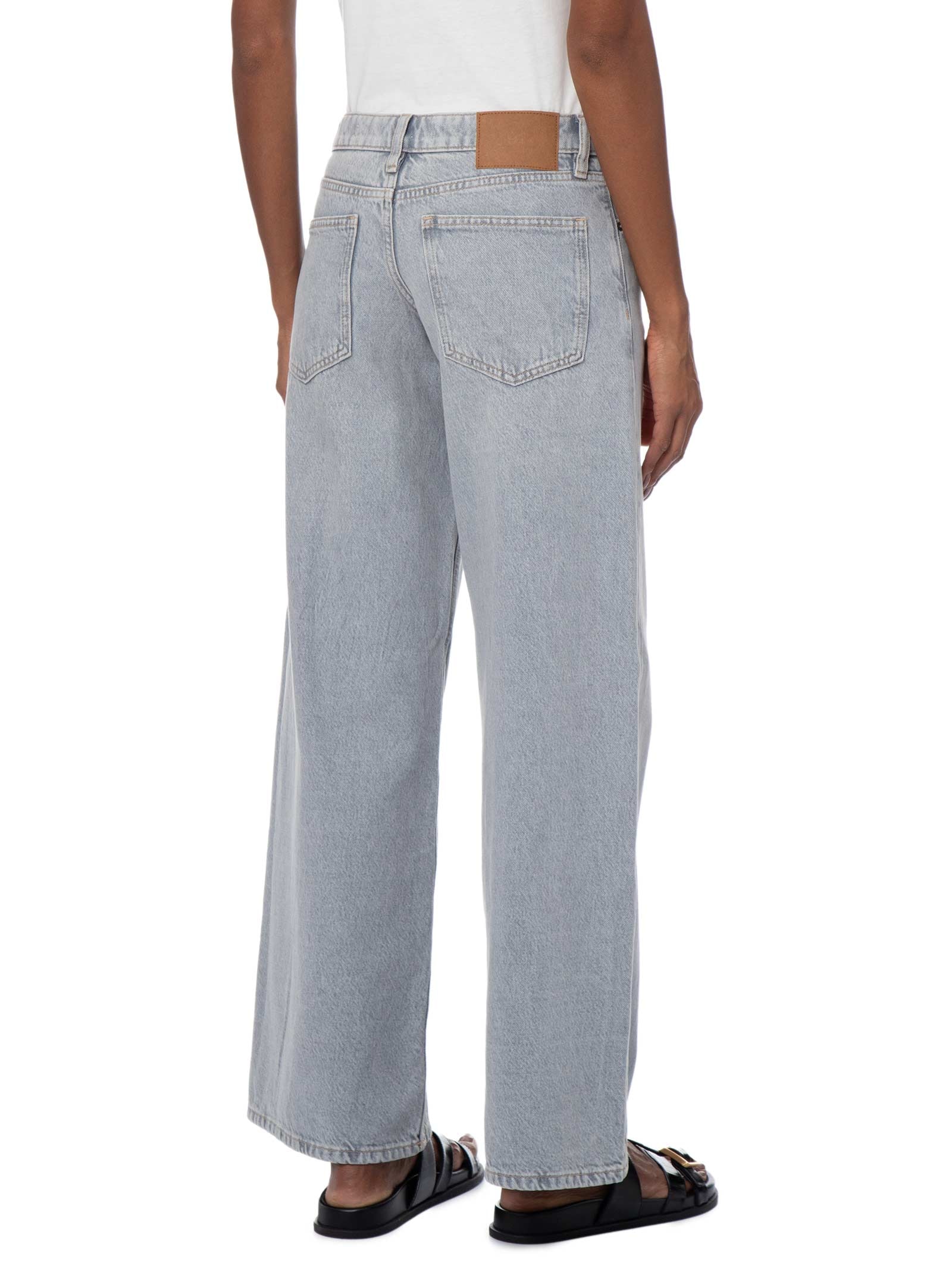 Calça Jeans Feminina Low Rise Wide – Cinza Cotton On