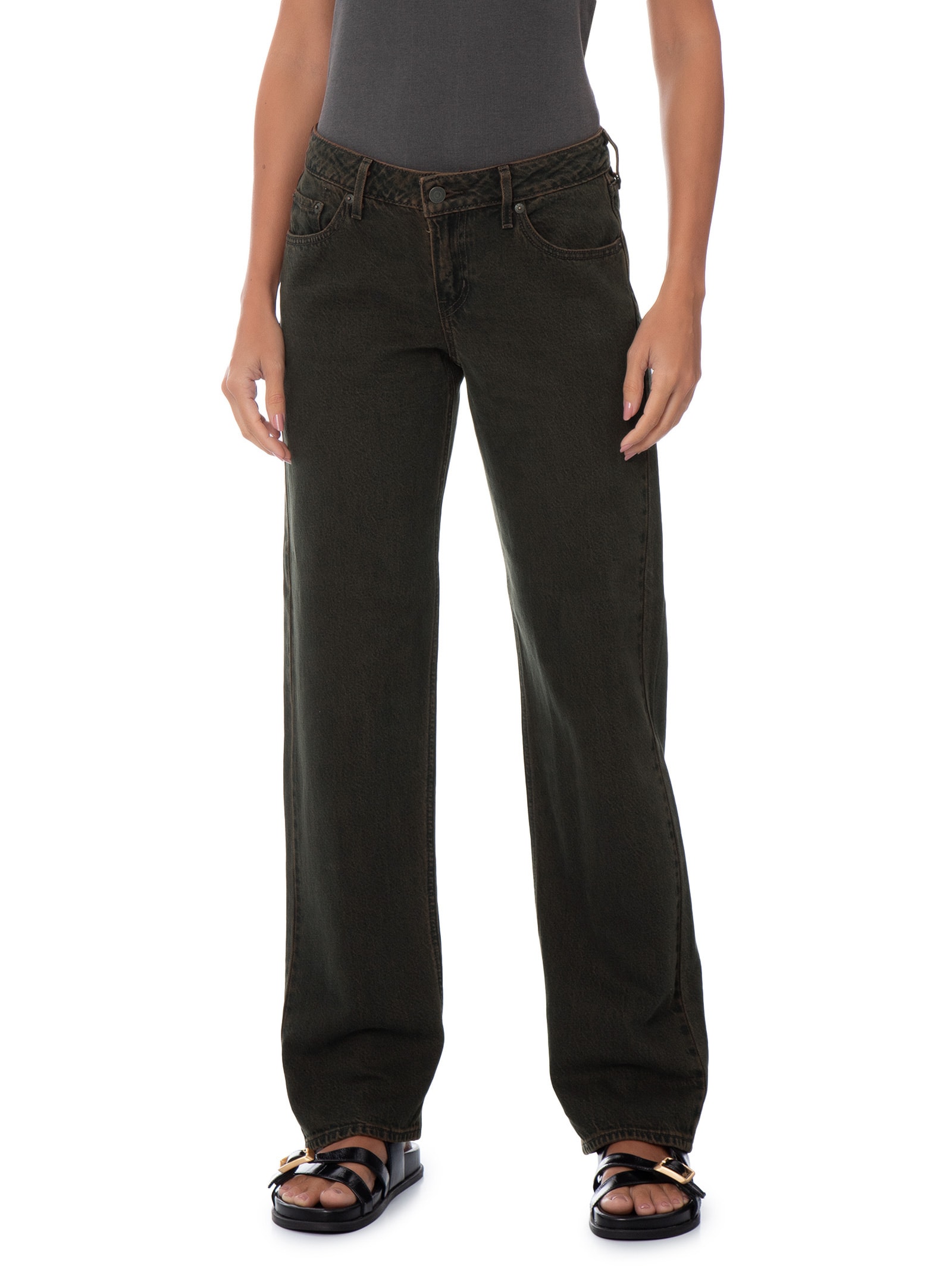 Calça Jeans Feminina Low Straight – Preto Levi's