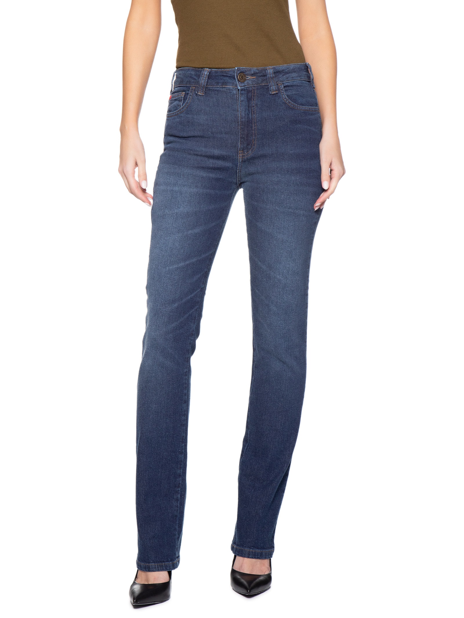 Calça Jeans Feminina Marisa 2 Slim Azul Forum