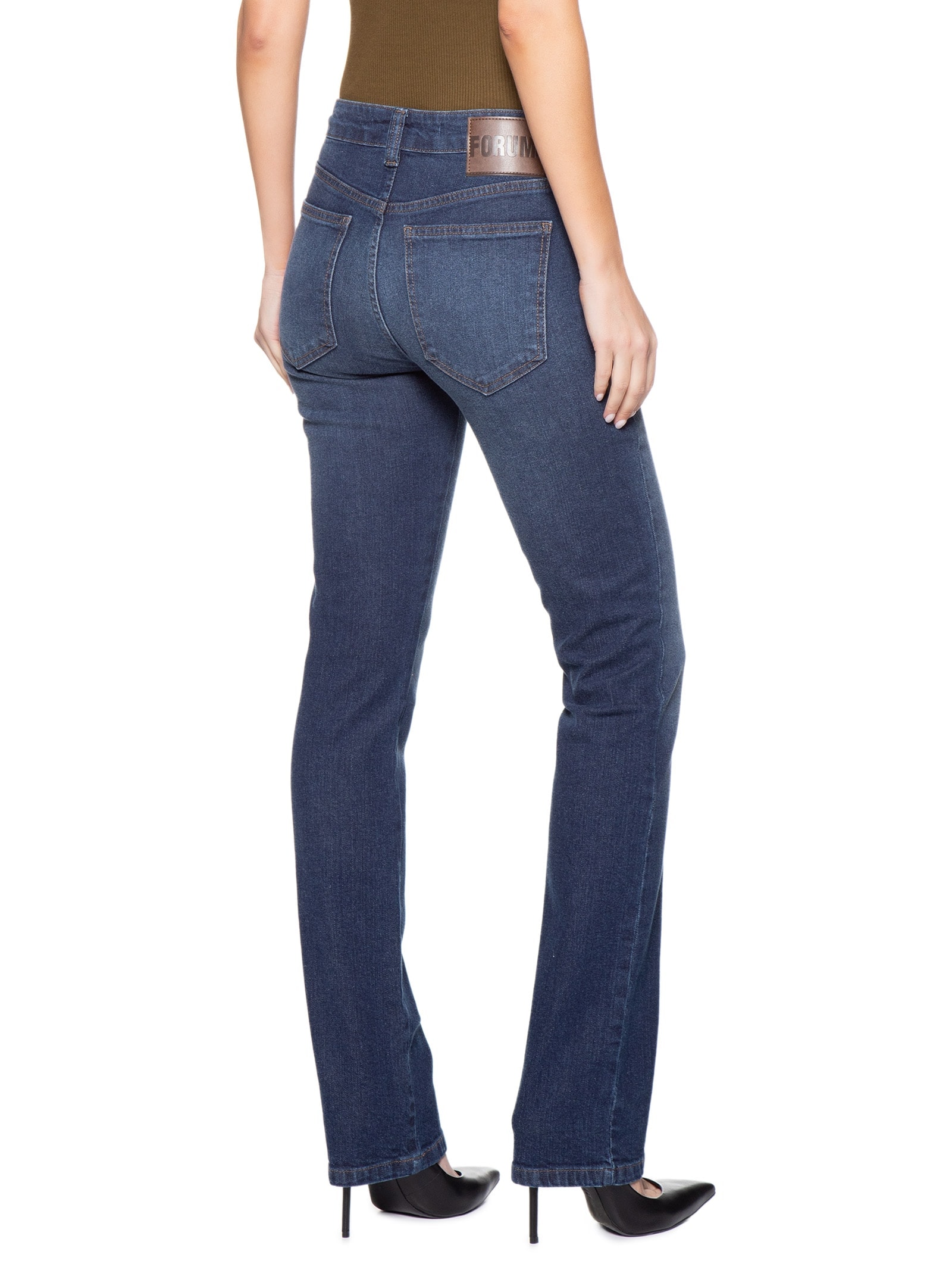 Calça Jeans Feminina Marisa 2 Slim Azul Forum
