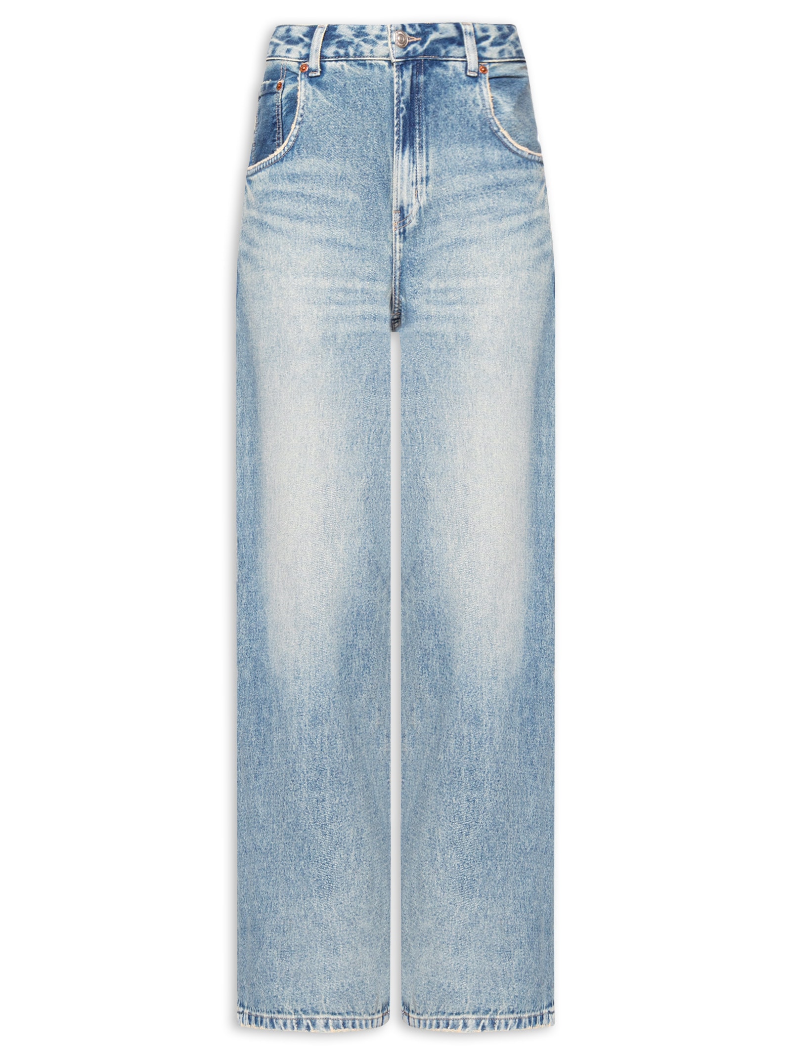 Calça Jeans Feminina Maxi Dirty Azul Animale Jeans