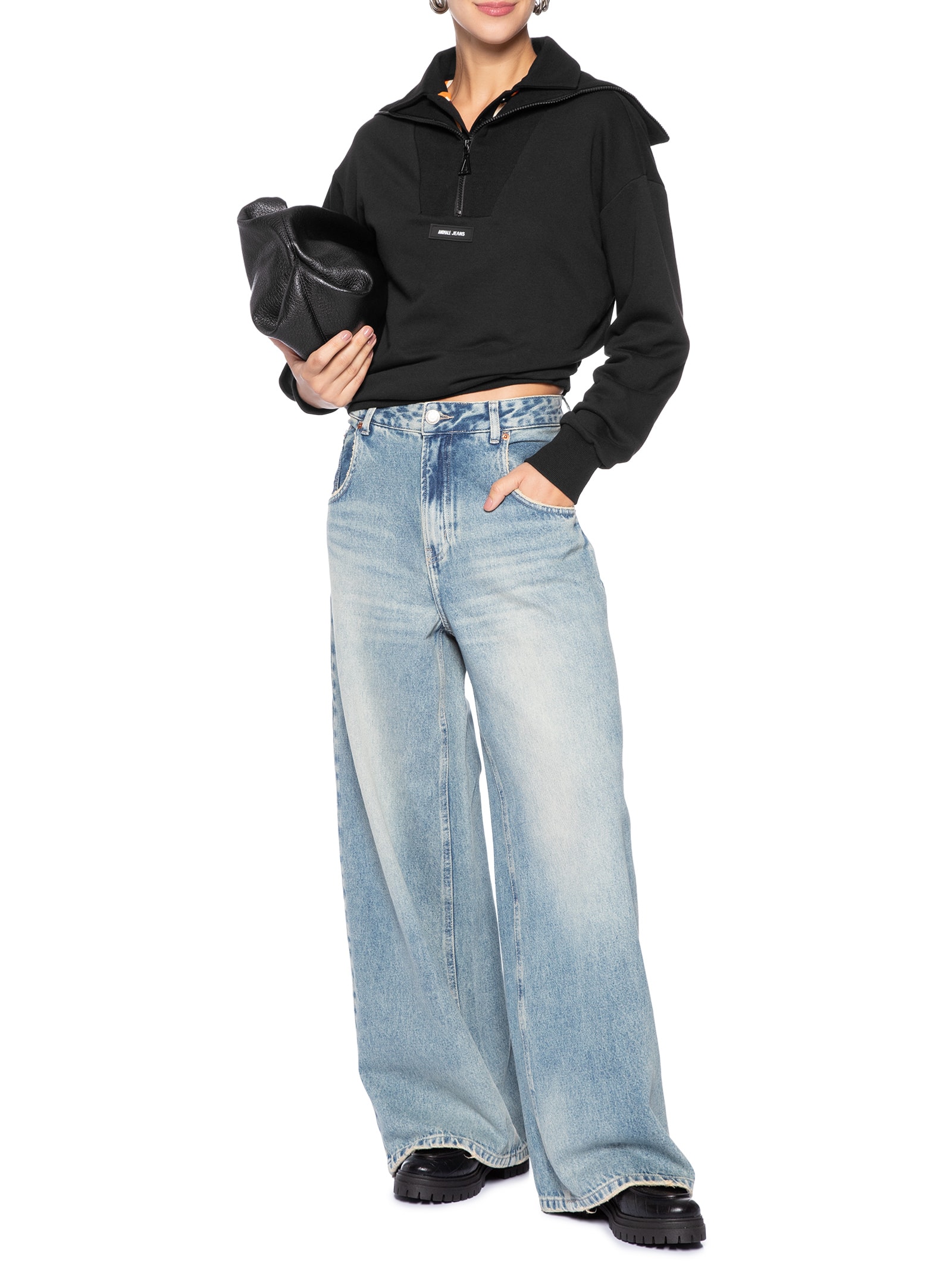 Calça Jeans Feminina Maxi Dirty Azul Animale Jeans