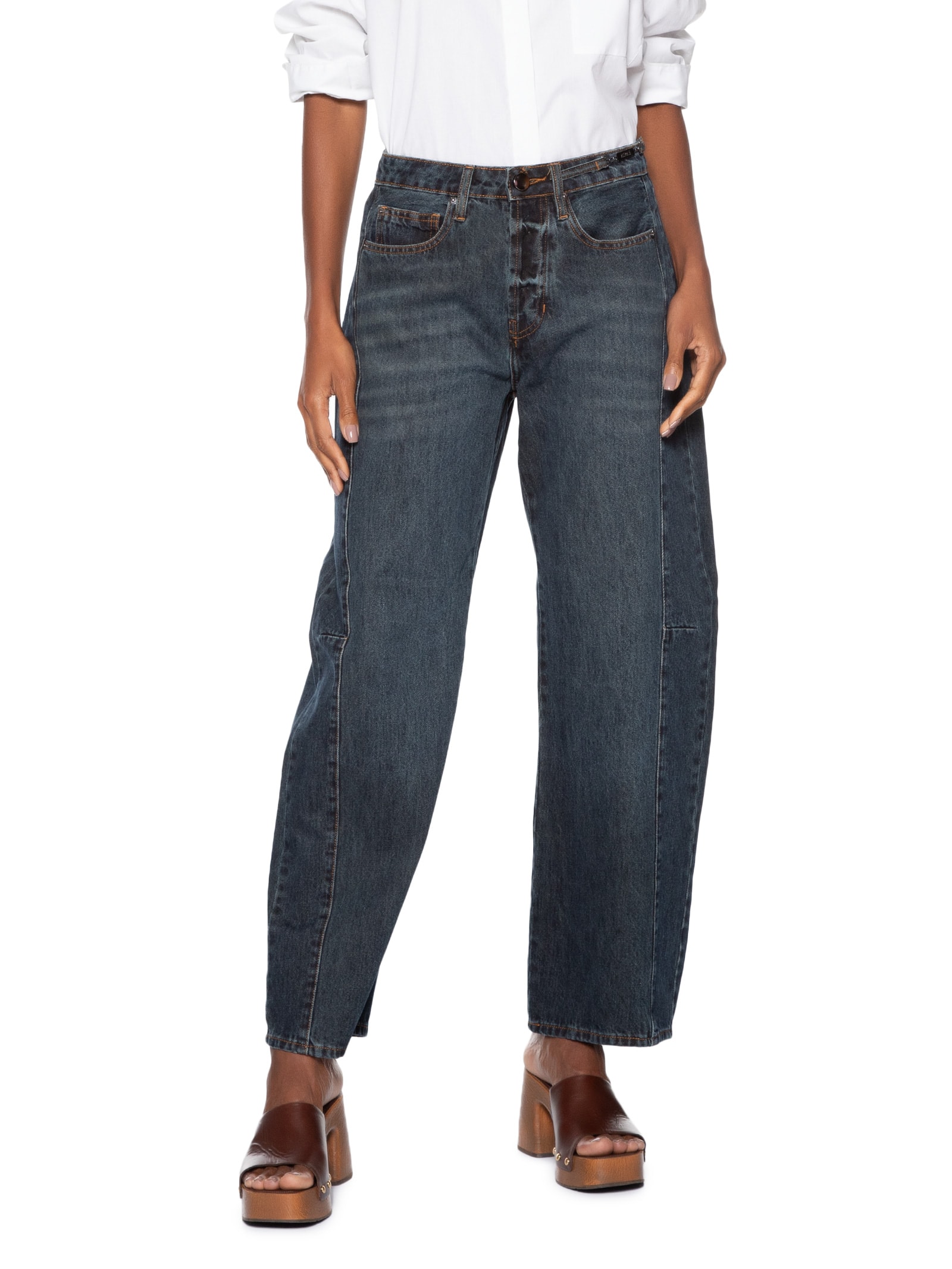 Calça Jeans Feminina Metal Lateral Azul Animale