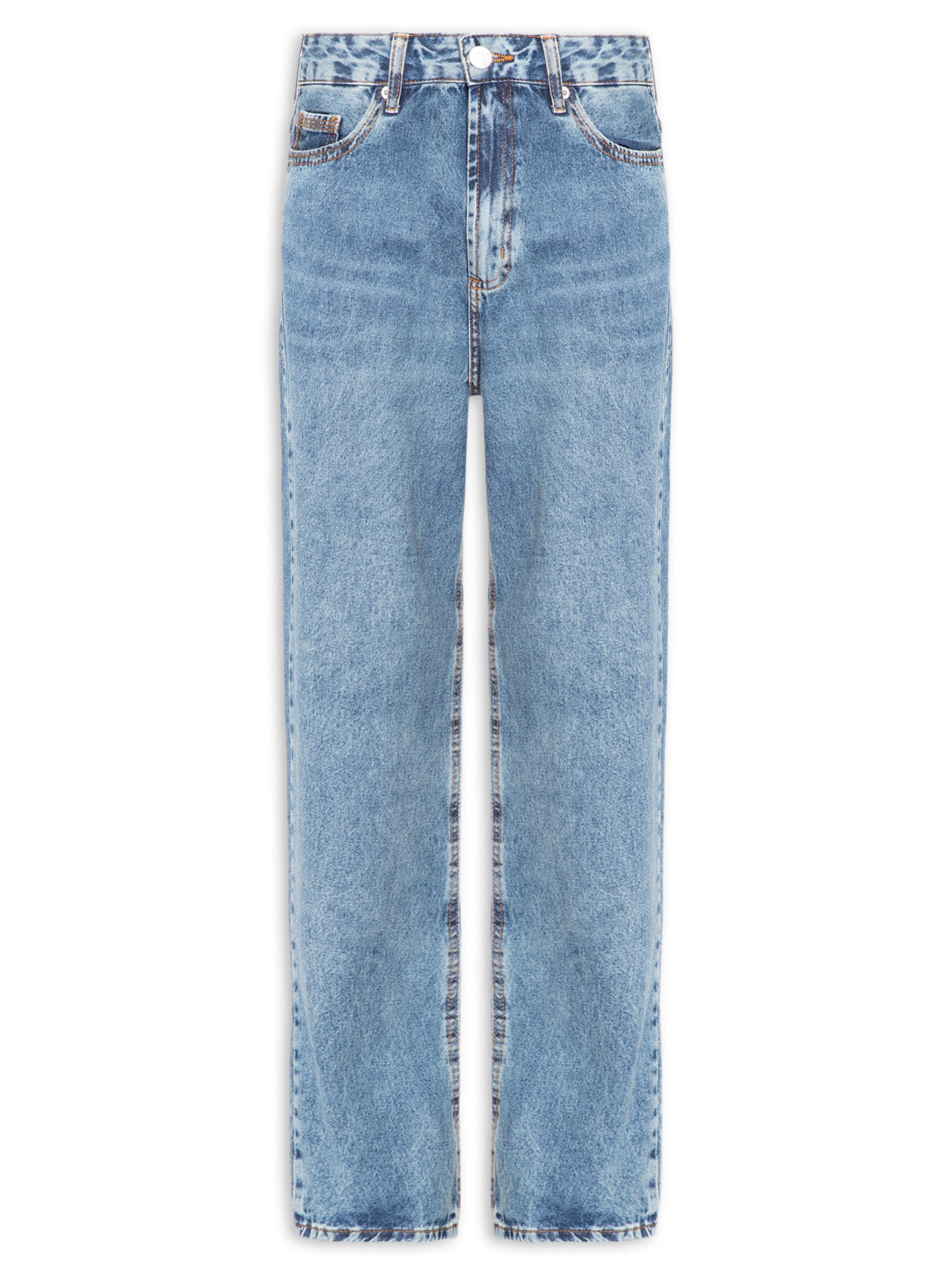 Calça Jeans Feminina Mom Cintura Alta – Azul Hering
