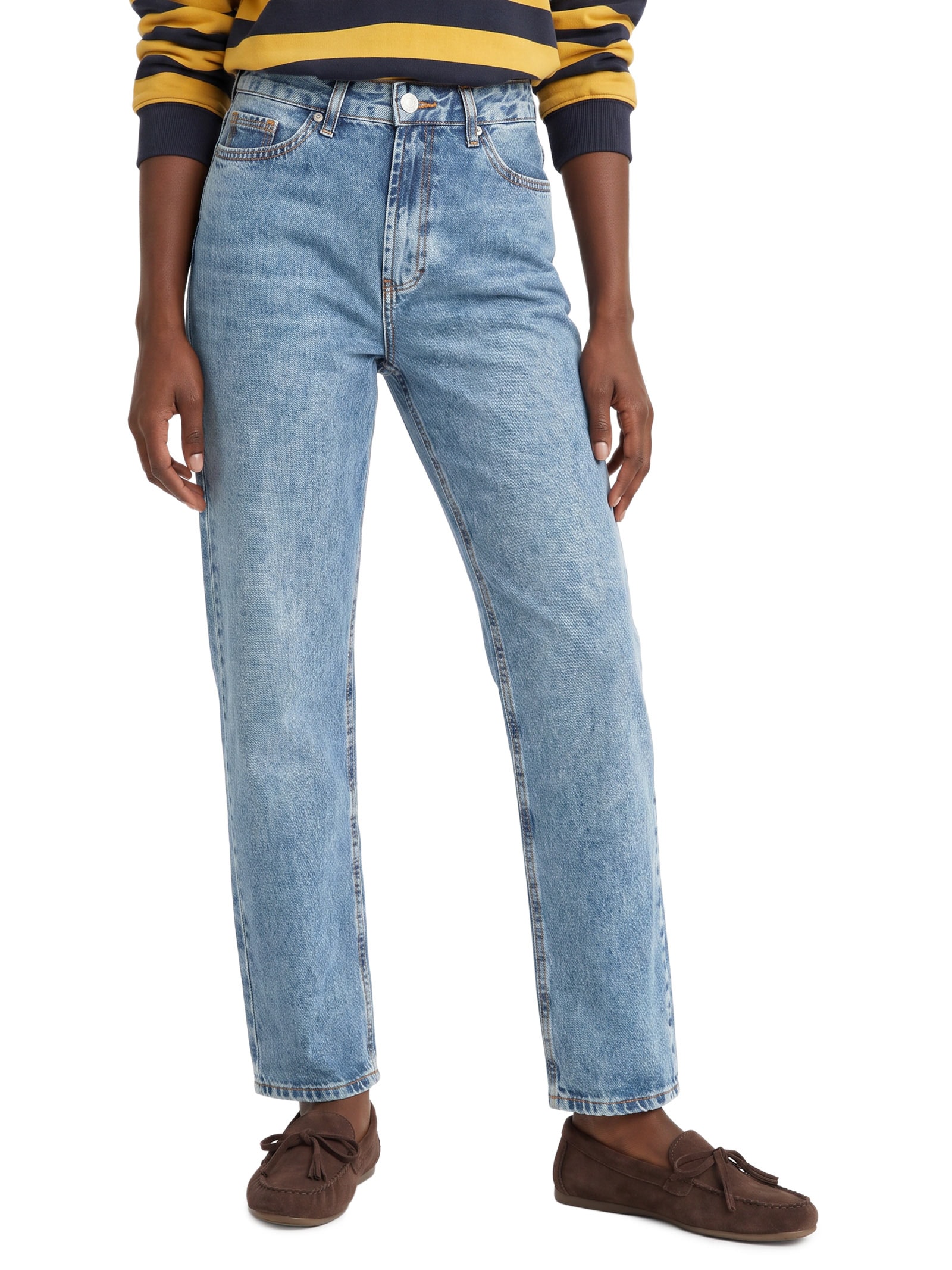 Calça Jeans Feminina Mom Cintura Alta – Azul Hering