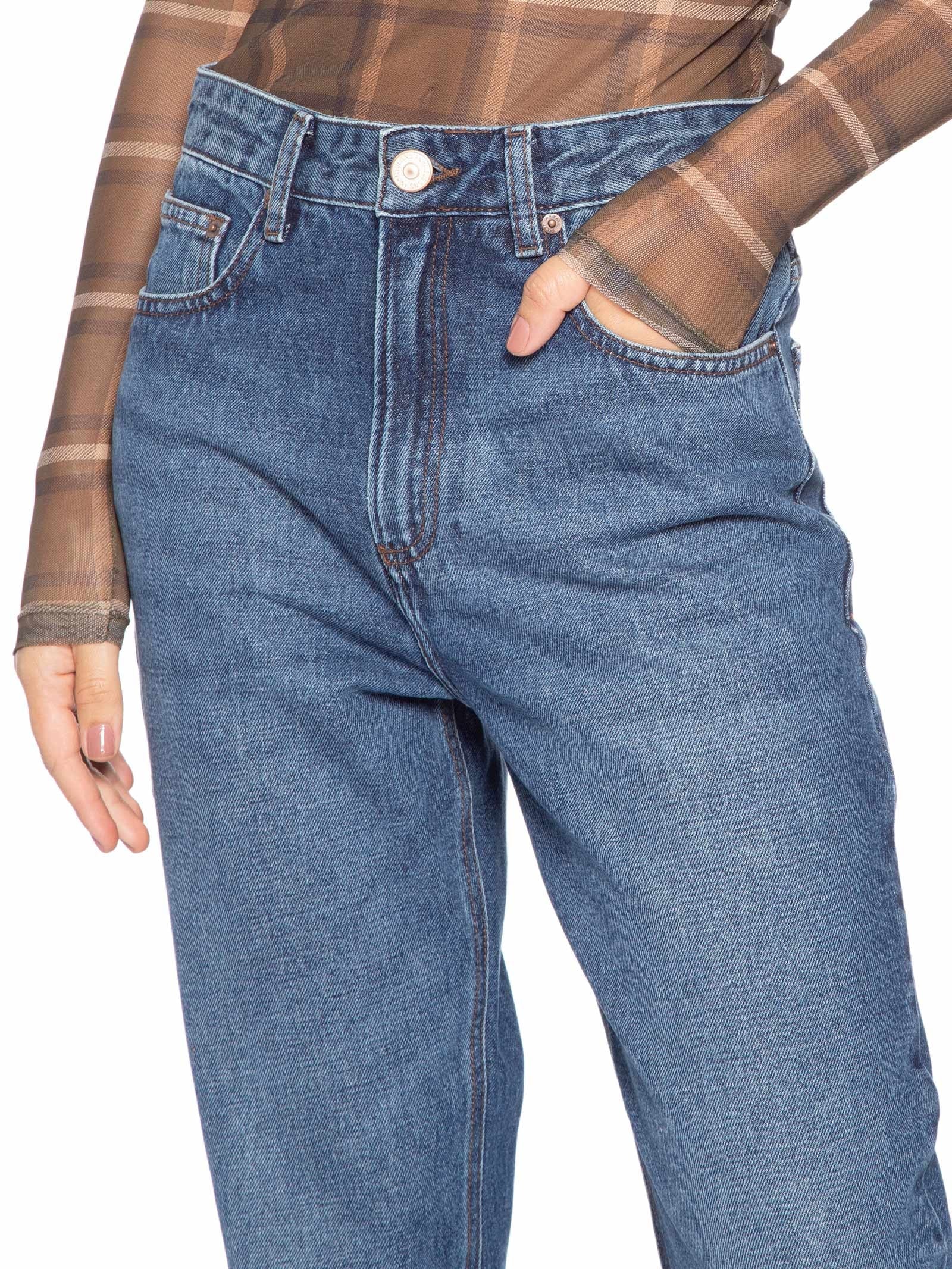 Calça Jeans Feminina Mom New Basic Azul Animale Jeans