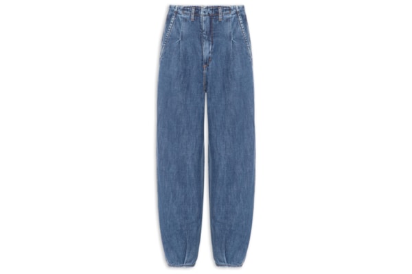 Calça Jeans Feminina Pregas - Azul