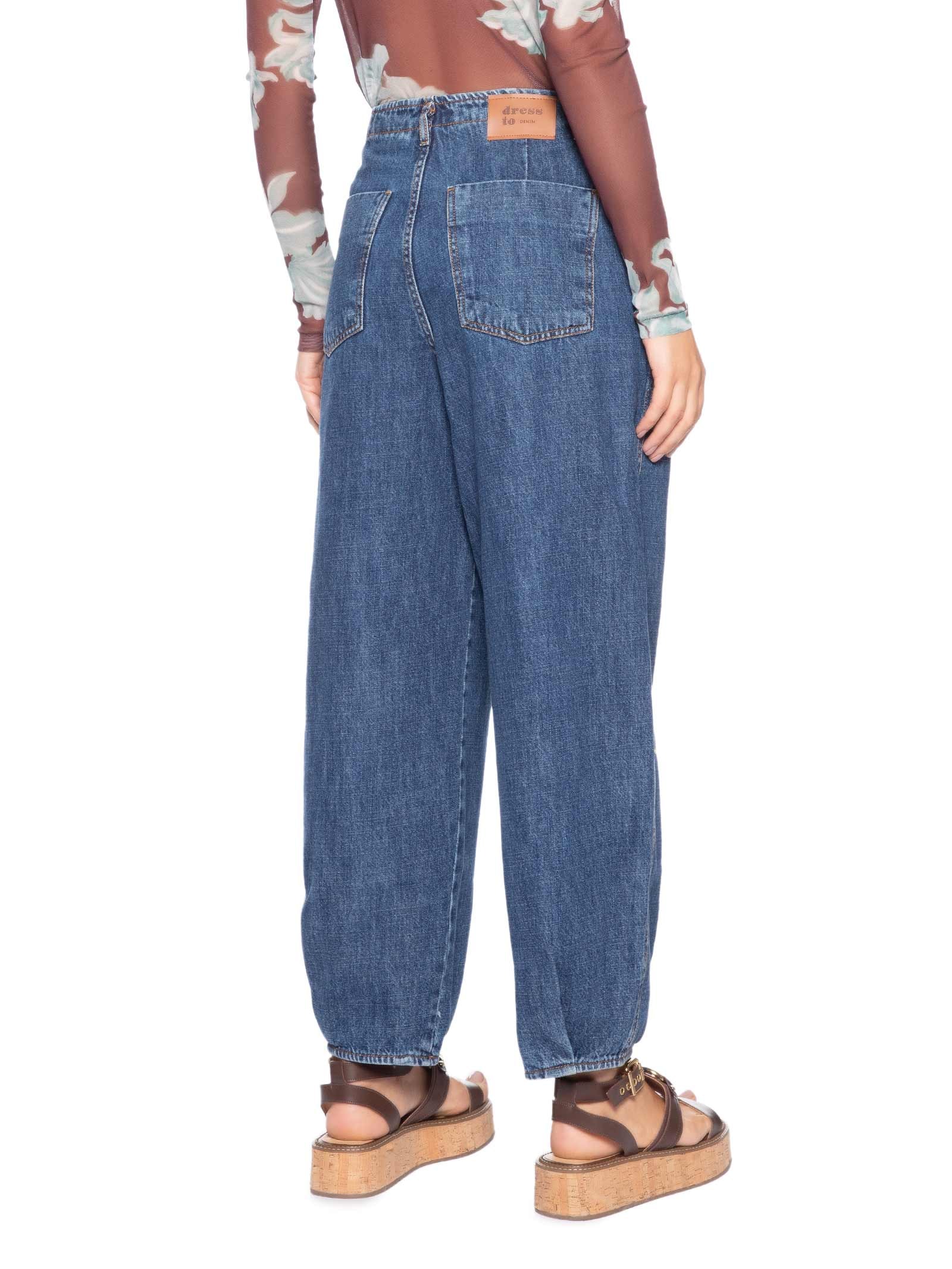 Calça Jeans Feminina Pregas Azul Dress To