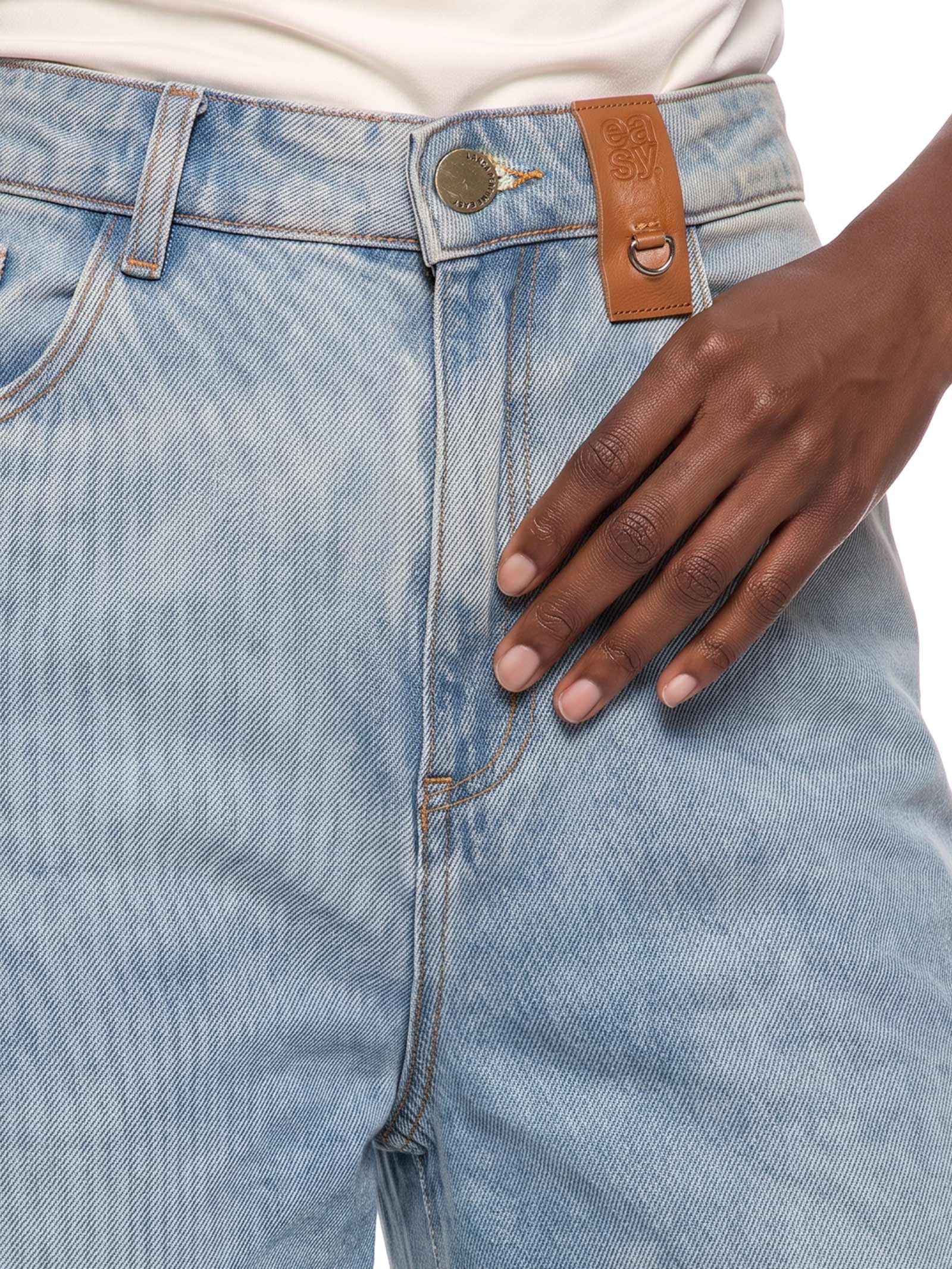 Calça Jeans Feminina Relaxed Cintura Média Azul Lança Perfume