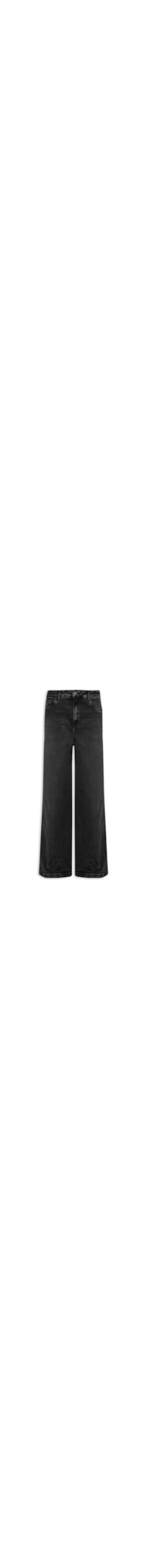 Calça Jeans Feminina Relaxed Cintura Média - Preto