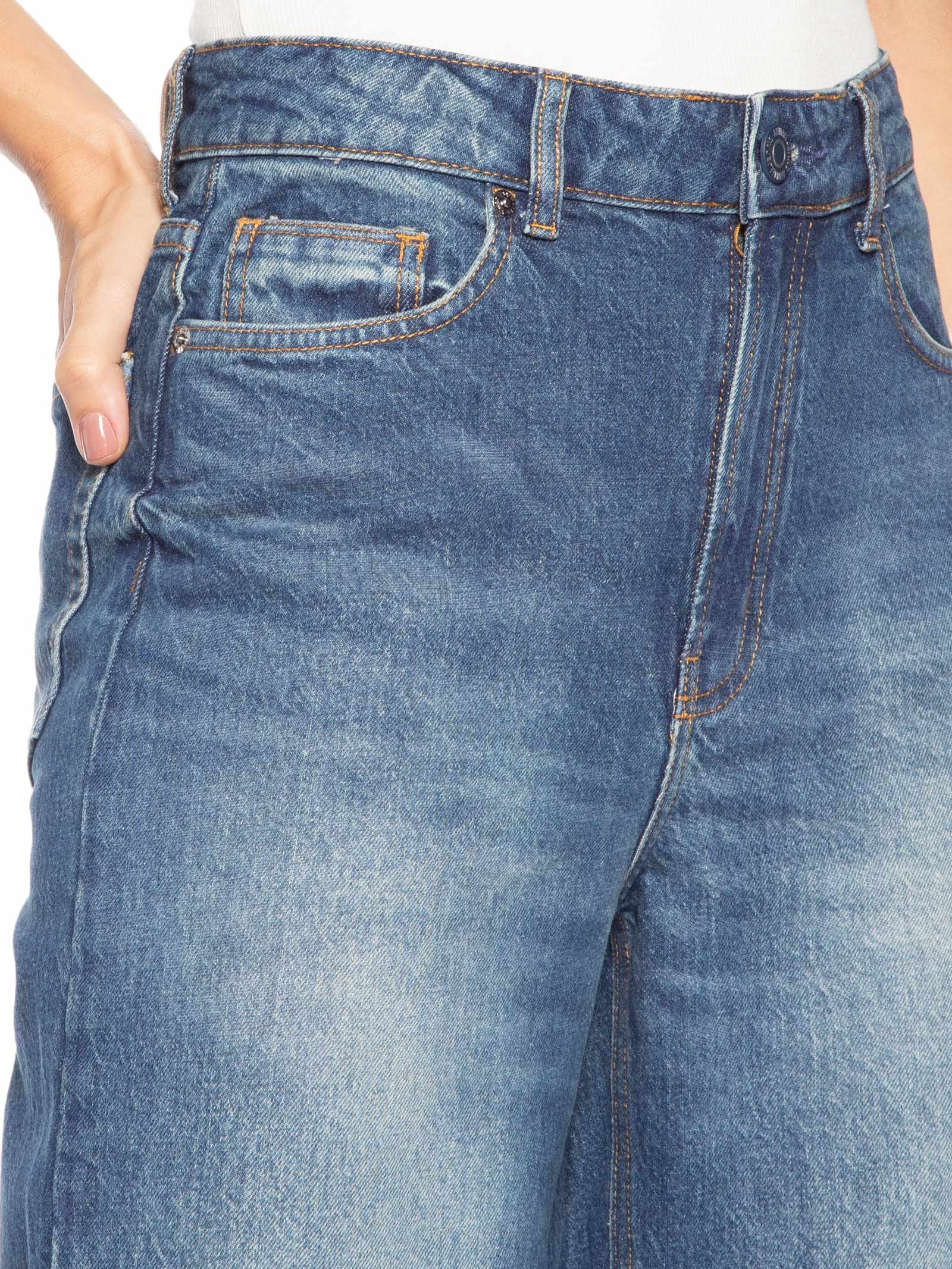 Calça Jeans Feminina Reta 70s Azul Animale Jeans