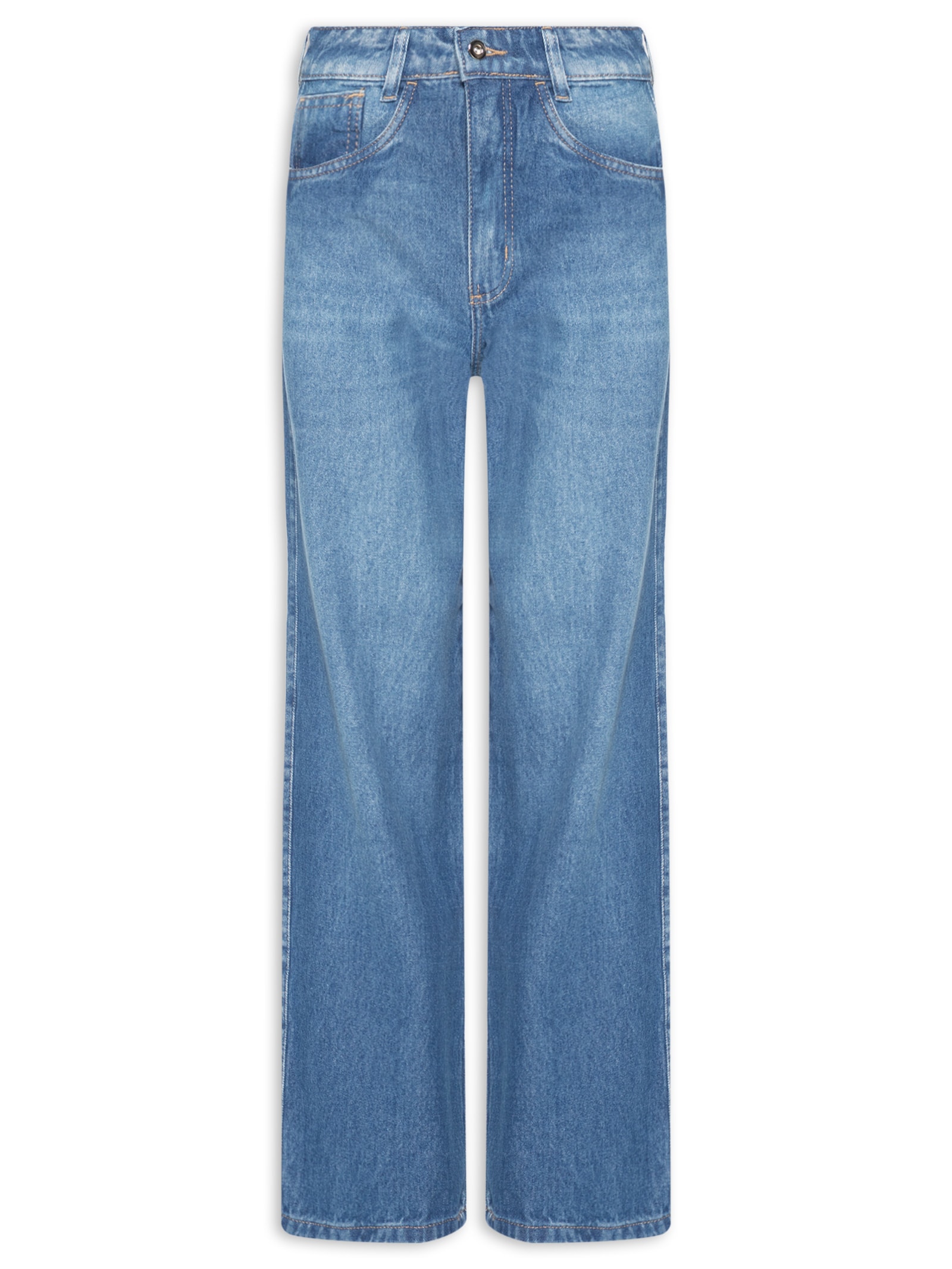 Calça Jeans Feminina Reta Azul Market 33
