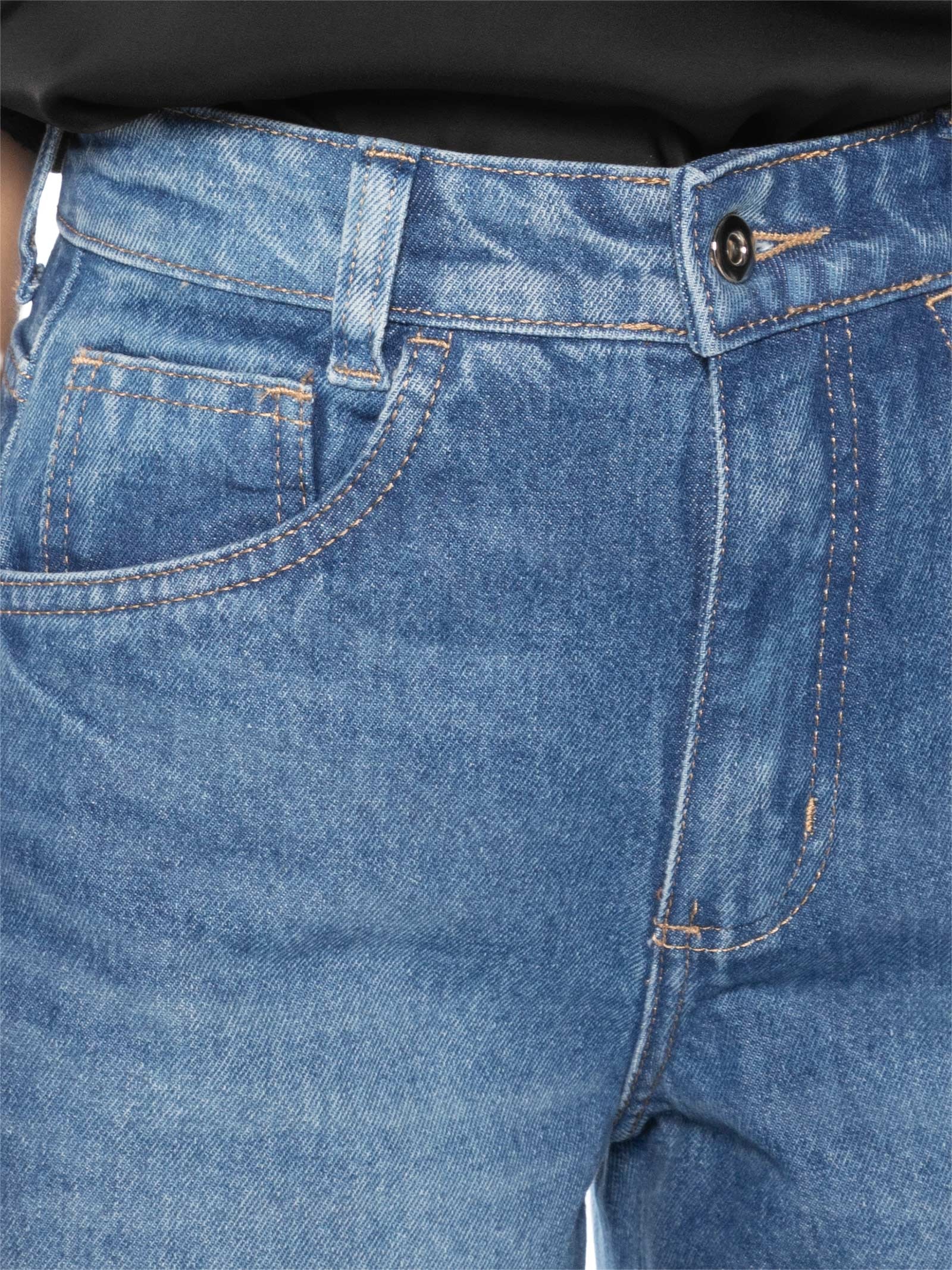 Calça Jeans Feminina Reta Azul Market 33