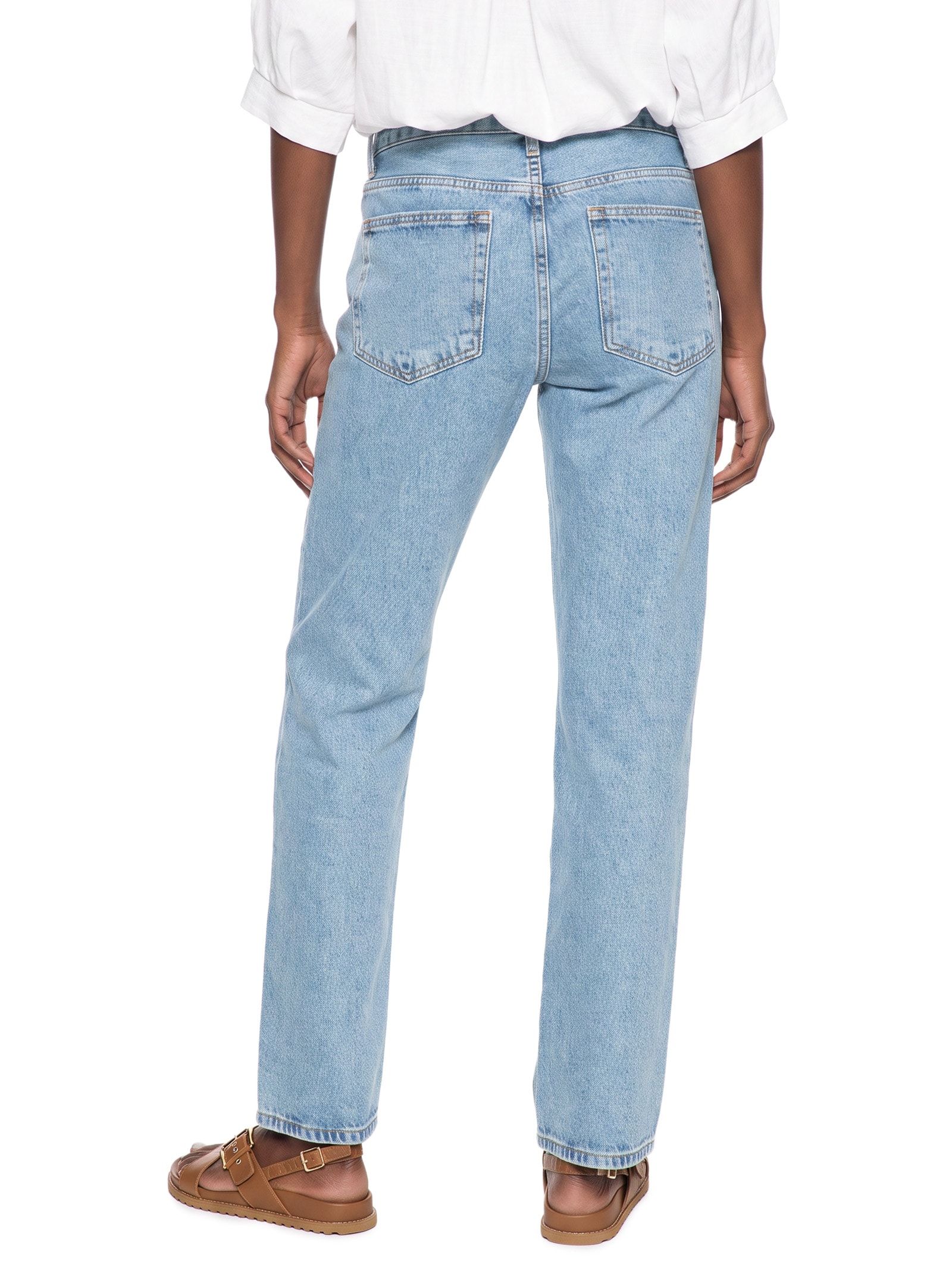 Calça Jeans Feminina Reta Cintura Baixa Azul Hering