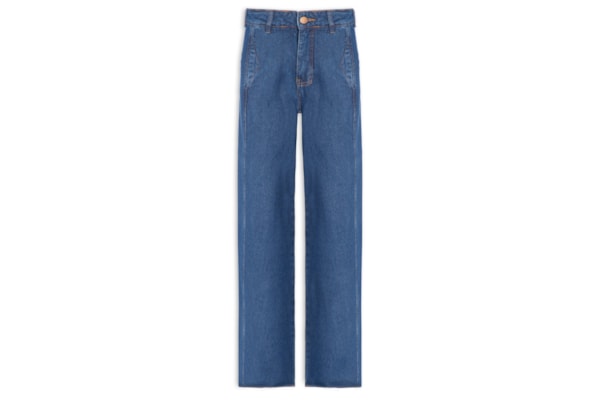 Calça Jeans Feminina Reta Dark Twill - Azul