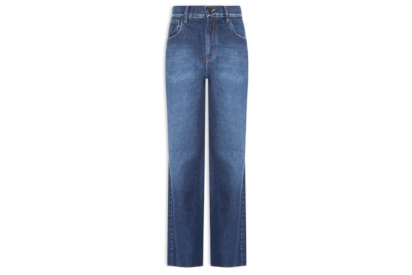 Calça Jeans Feminina Reta Lavagem Média - Azul