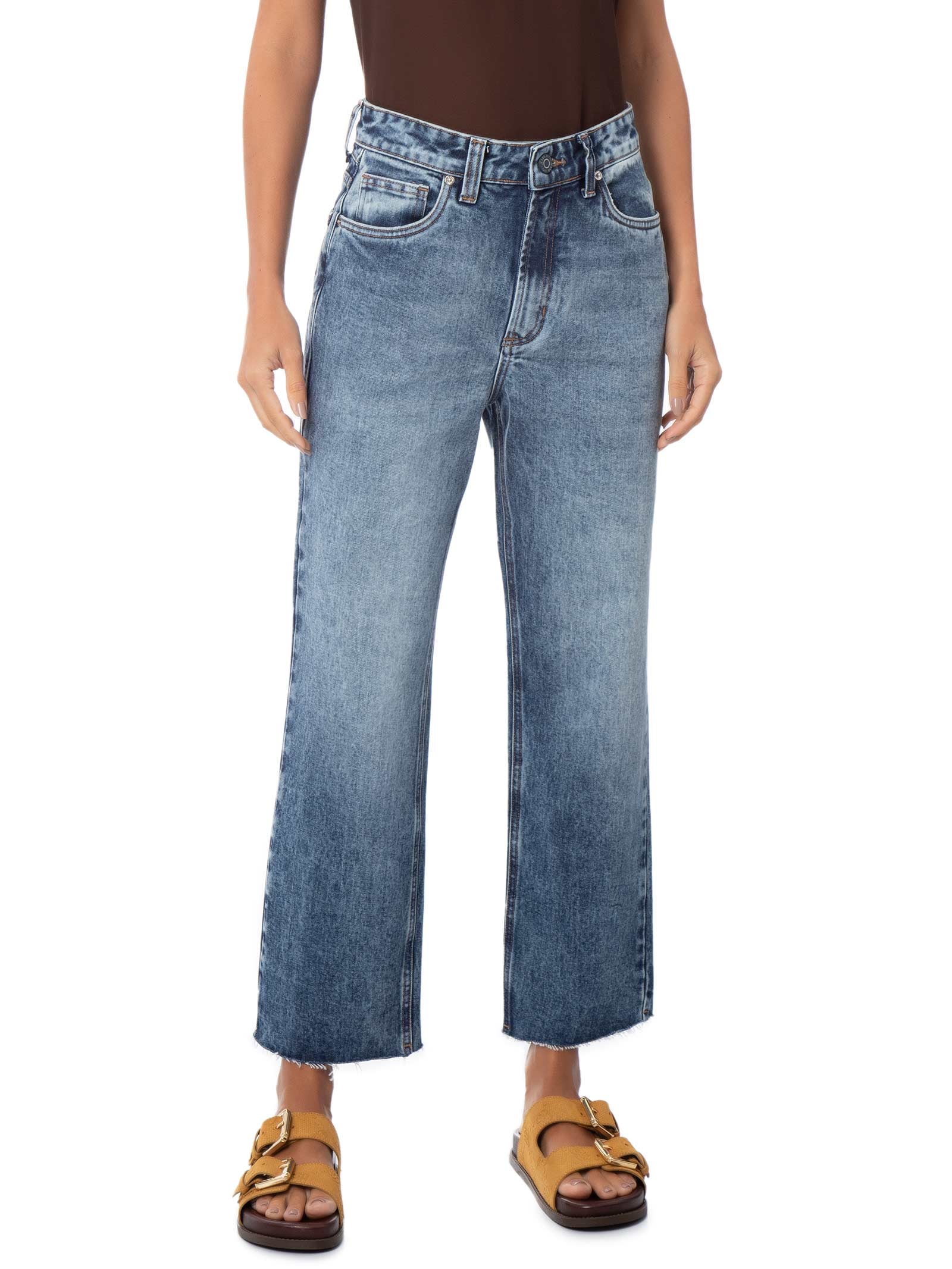 Calça Jeans Feminina Reta Rio de Janeiro Basic – Azul Animale Jeans