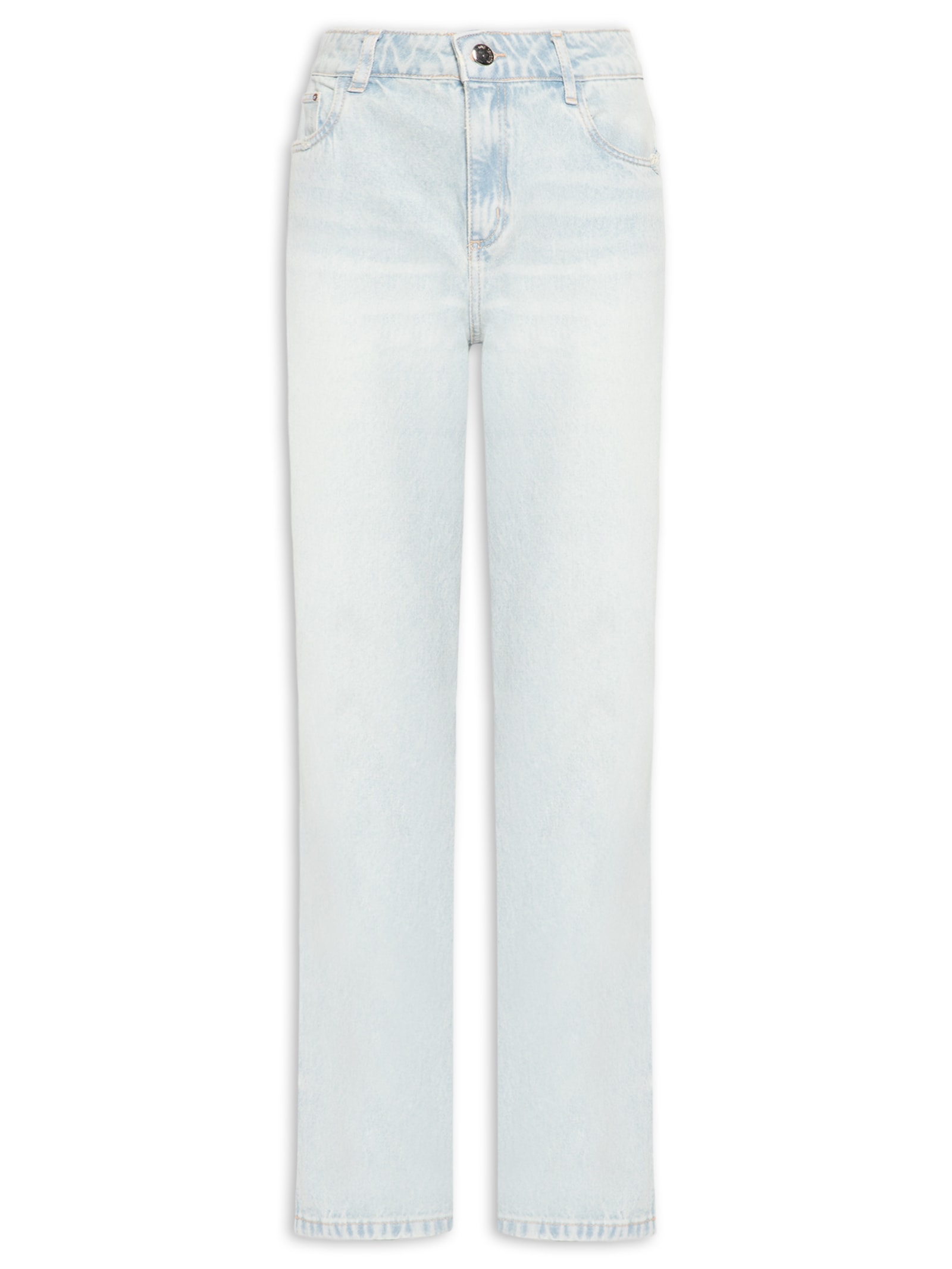 Calça Jeans Feminina Reta Slim Cintura Média – Azul My Favorite