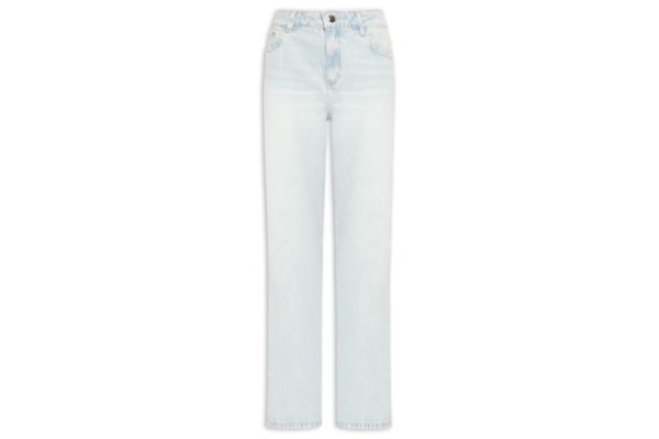 Calça Jeans Feminina Reta Slim Cintura Média – Azul