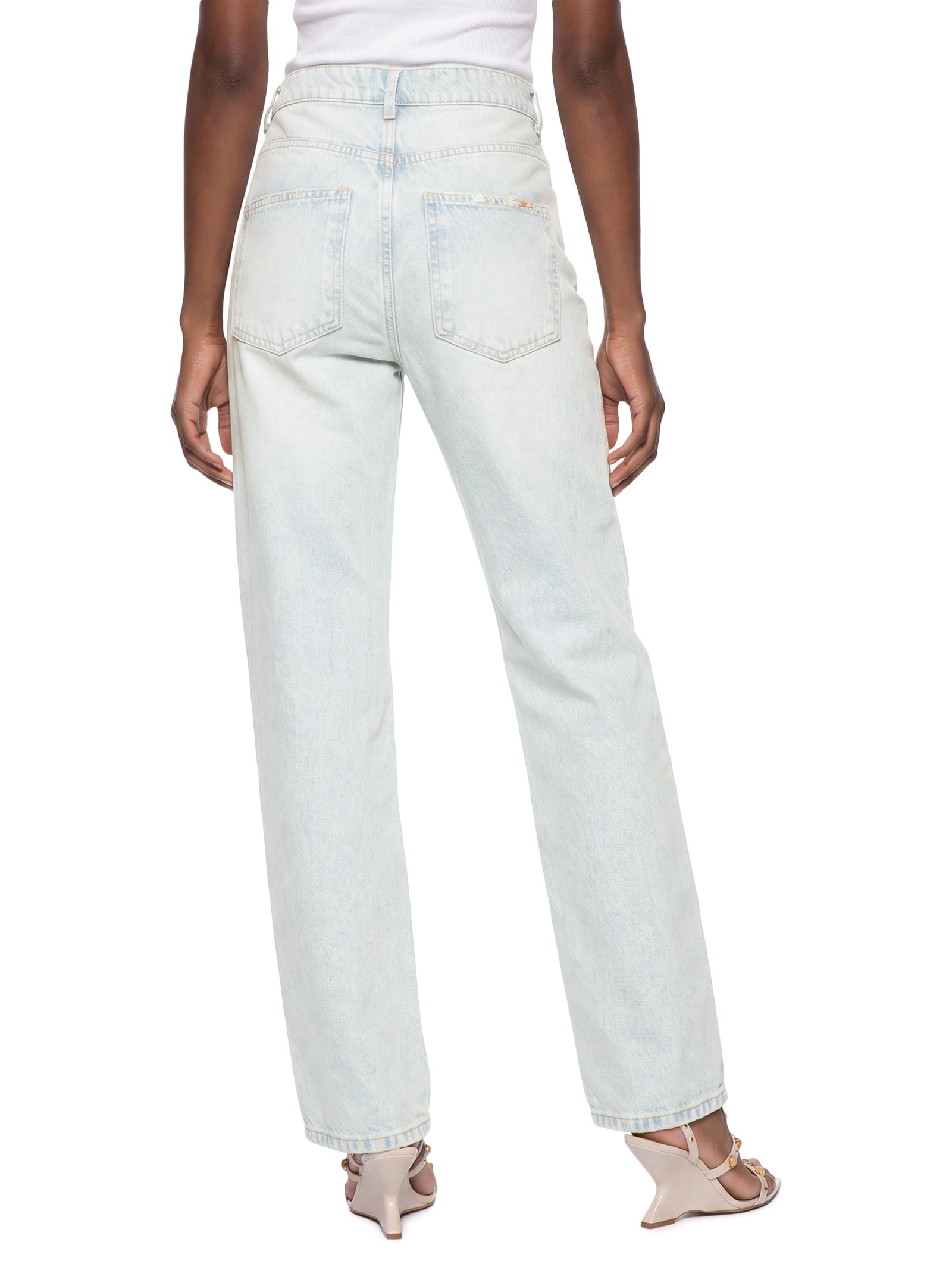 Calça Jeans Feminina Reta Slim Cintura Média – Azul My Favorite