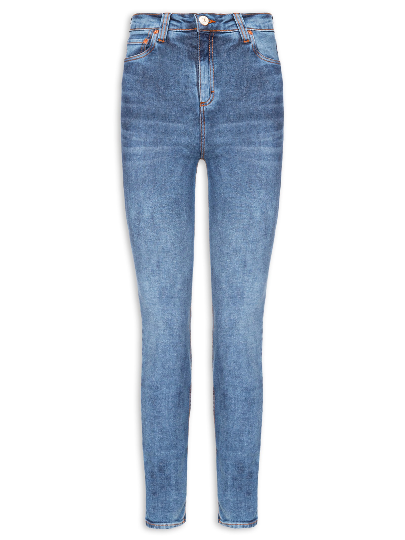 Calça Jeans Feminina Skinny Basic High Médio Azul Animale Jeans