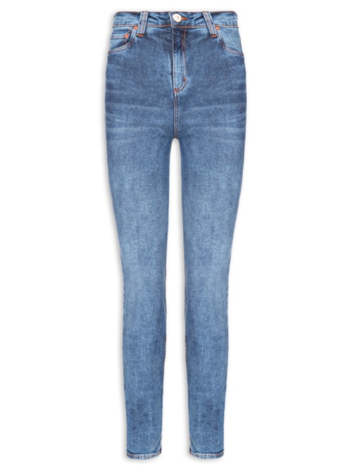 Calça Jeans Feminina Skinny Basic High Médio – Azul