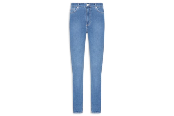 Calça Jeans Feminina Skinny Cintura Média - Azul