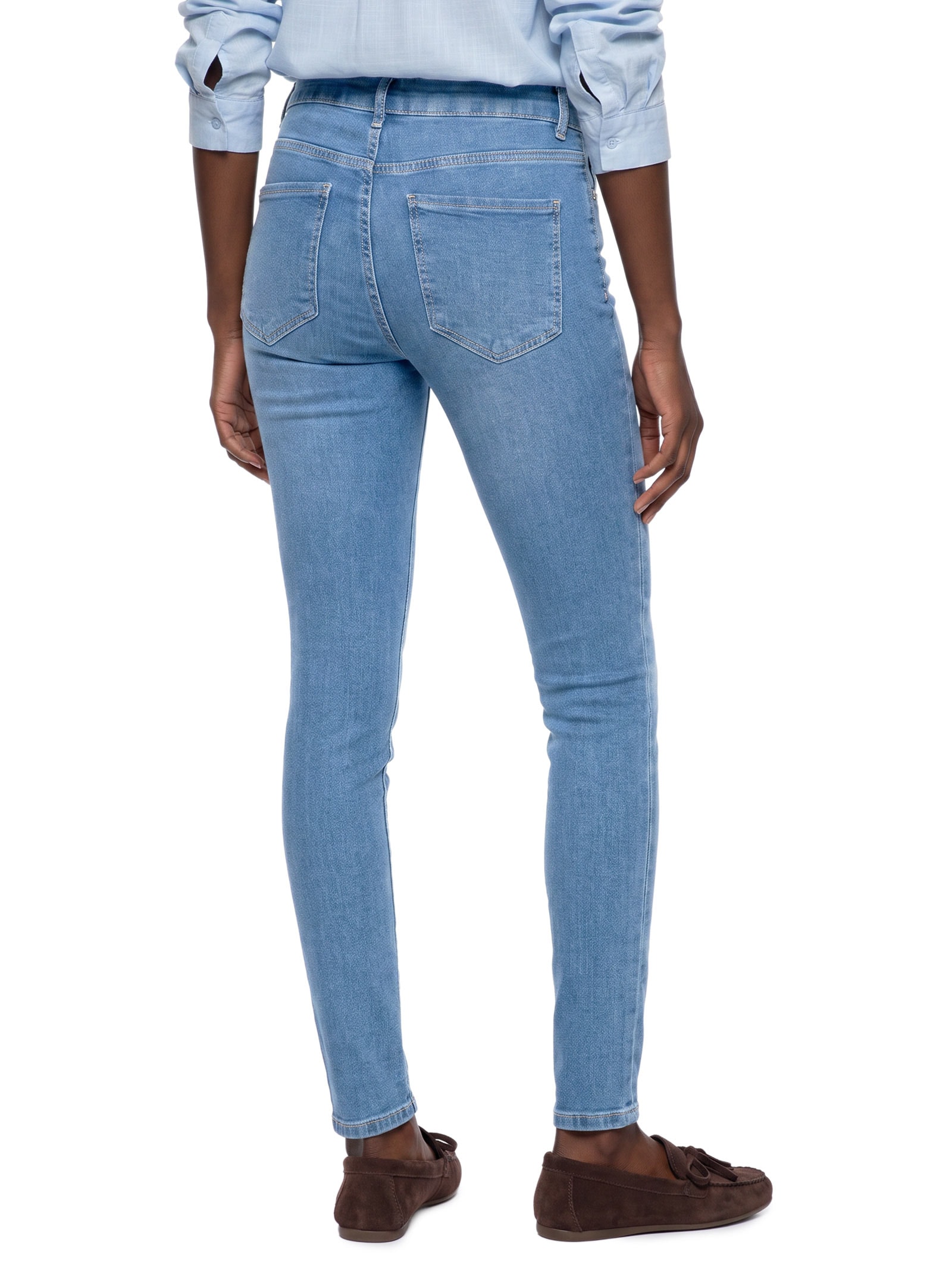 Calça Jeans Feminina Skinny Cintura Média Azul Hering