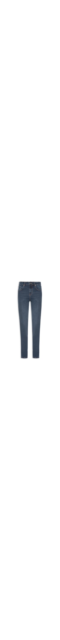 Calça Jeans Feminina Slim Com Fenda - Azul