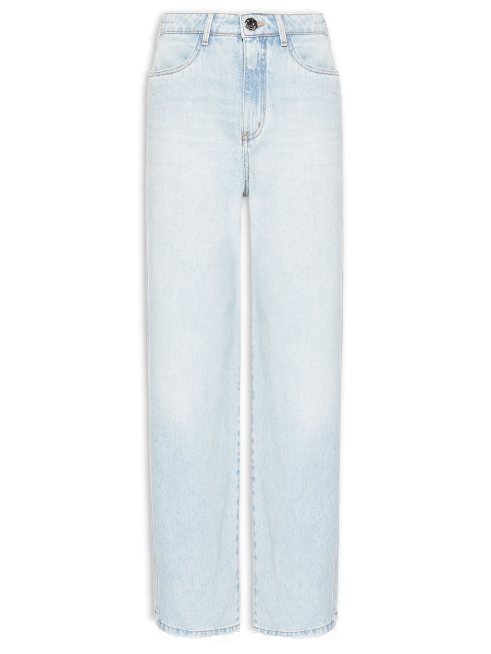 Calça Jeans Feminina Super Baggy Cintura Média Azul Lança Perfume