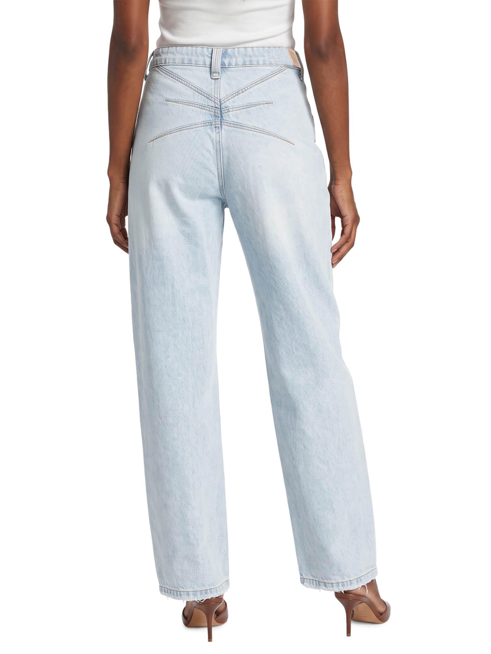 Calça Jeans Feminina Super Baggy Cintura Média Azul Lança Perfume