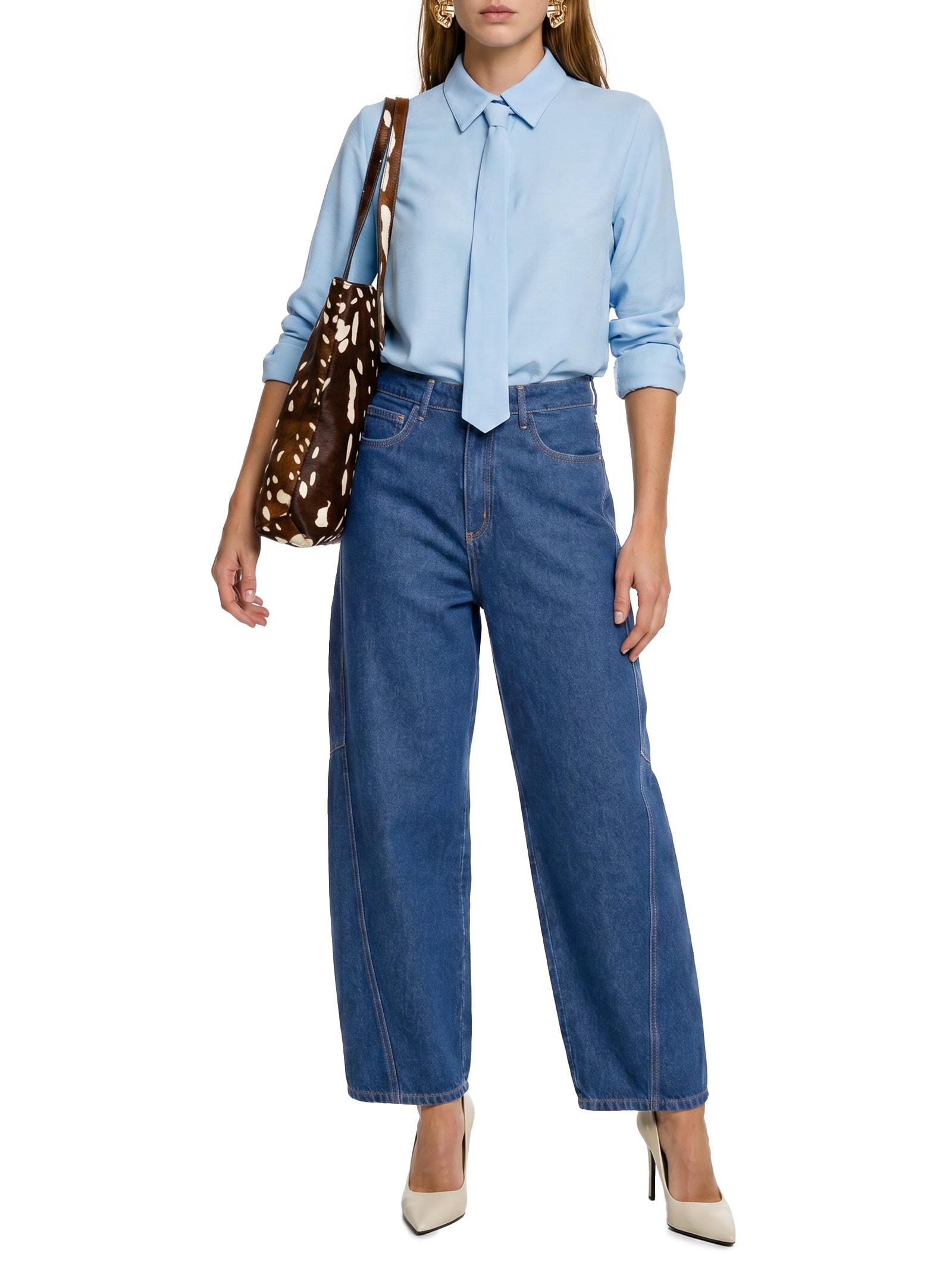 Calça Jeans Feminina Super Baggy – Azul Lança Perfume