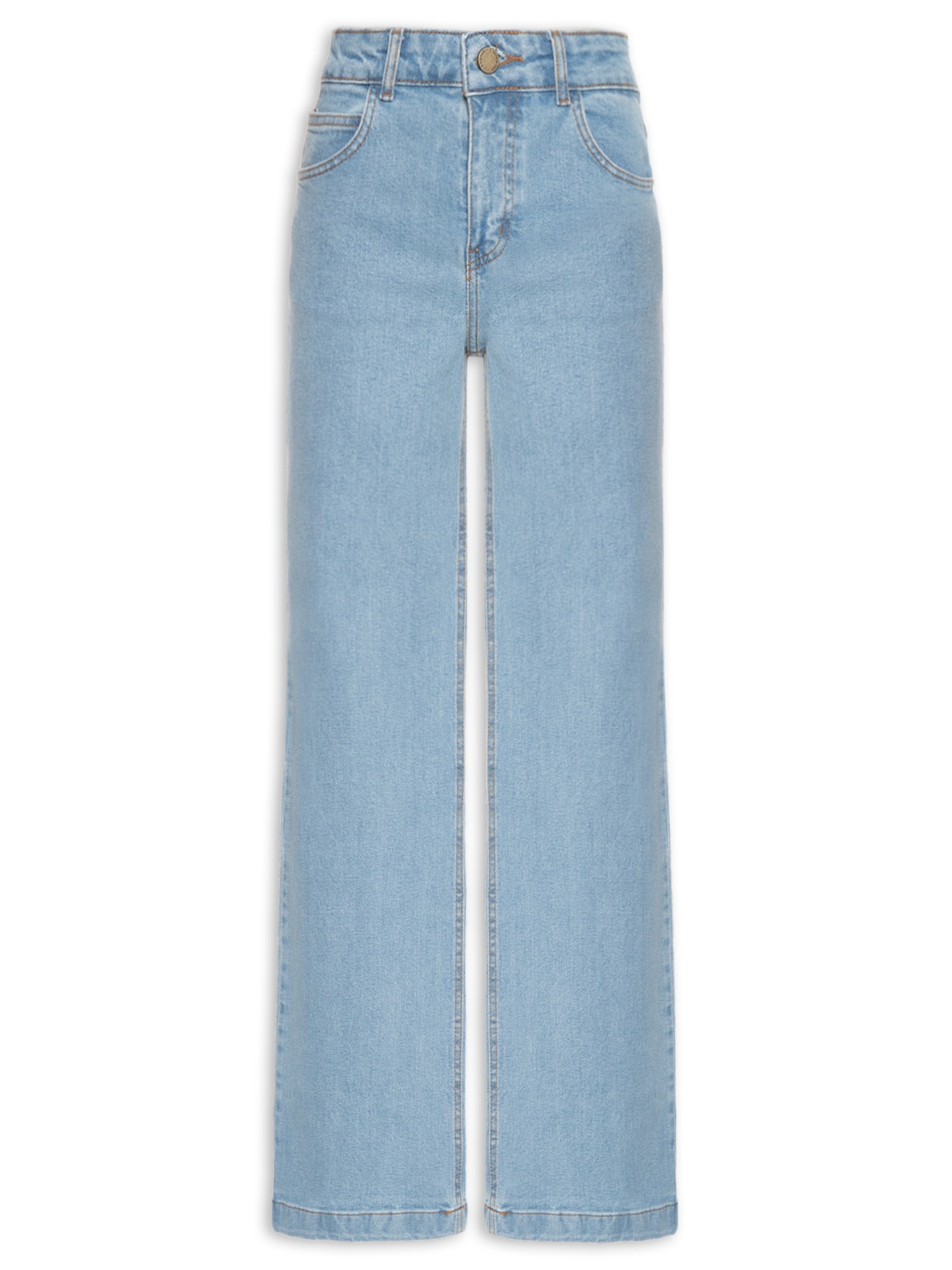 Calça Jeans Feminina Super Reta 1967 Azul Cantão