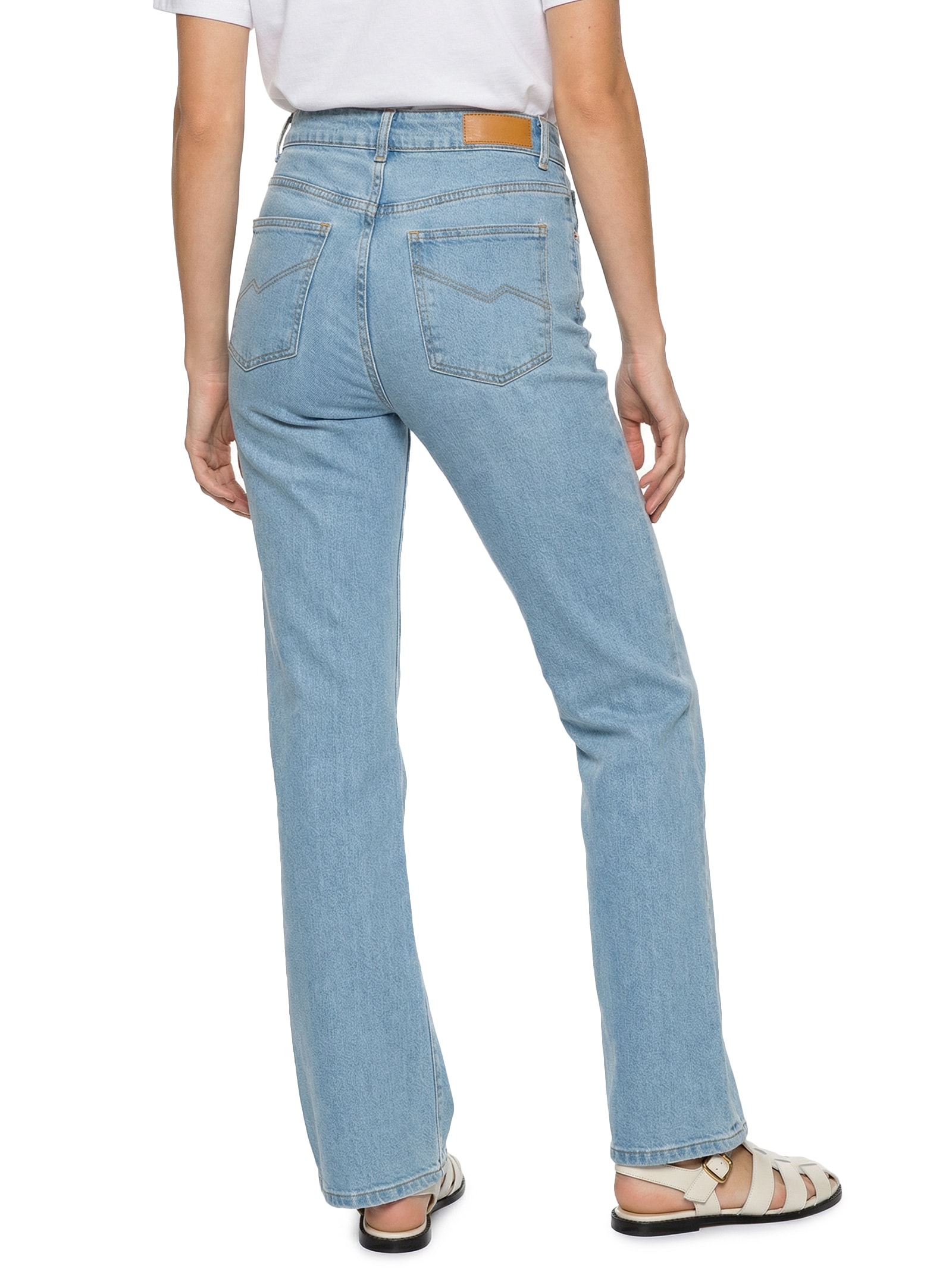 Calça Jeans Feminina Super Reta 1967 Azul Cantão
