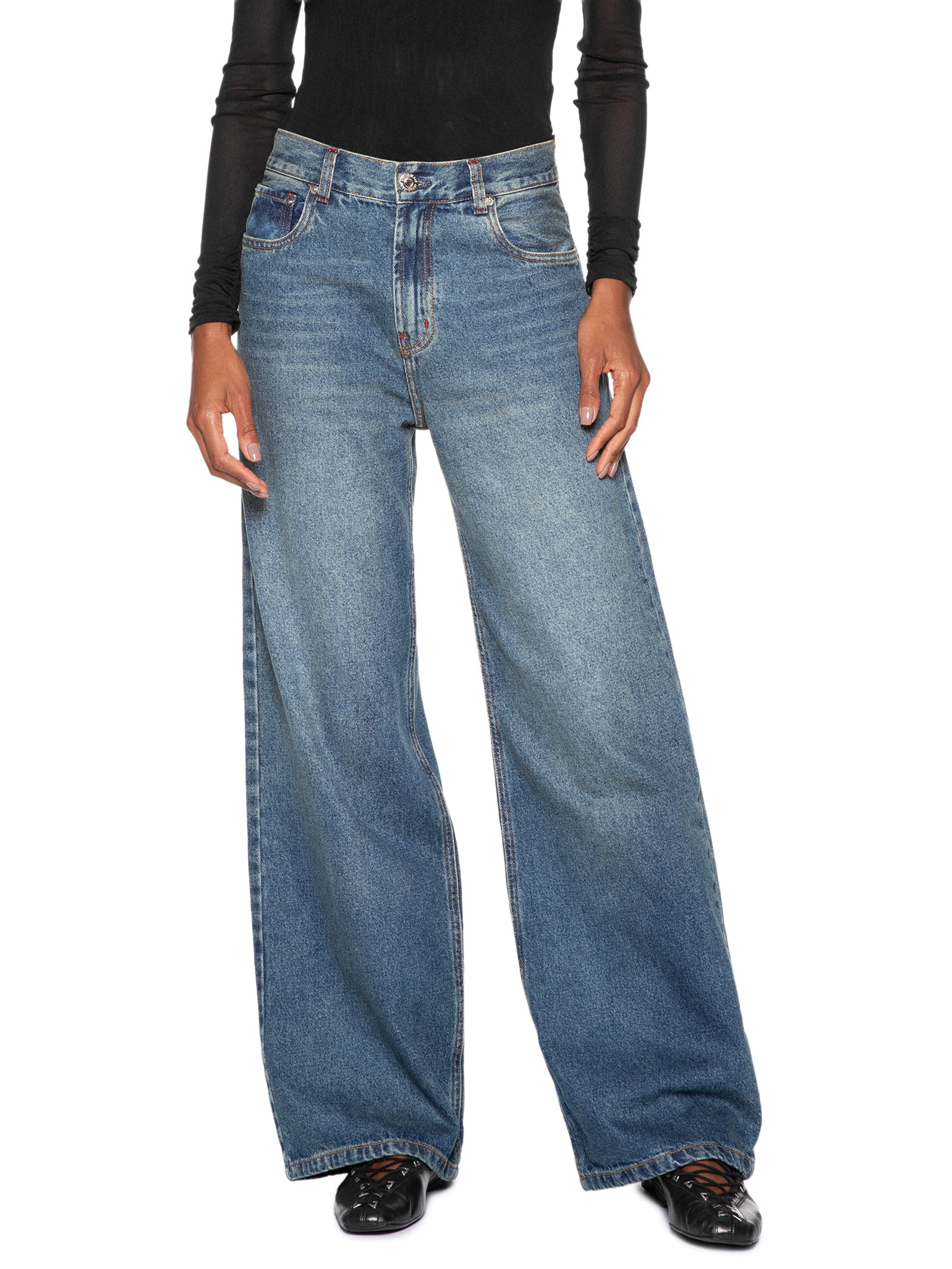 Calça Jeans Feminina Wide Leg Azul Animale Jeans