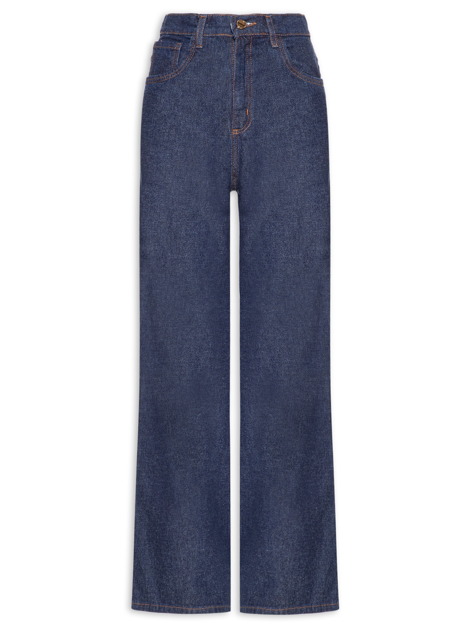 Calça Jeans Feminina Wide Leg Azul Escuro Lança Perfume