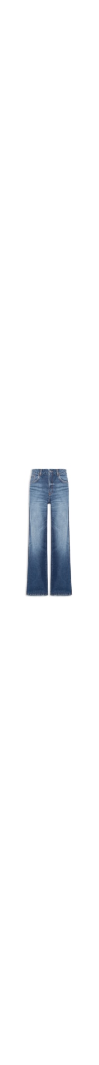 Calça Jeans Feminina Wide Leg Barra Desfiada - Azul