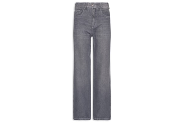 Calça Jeans Feminina Wide Leg - Cinza